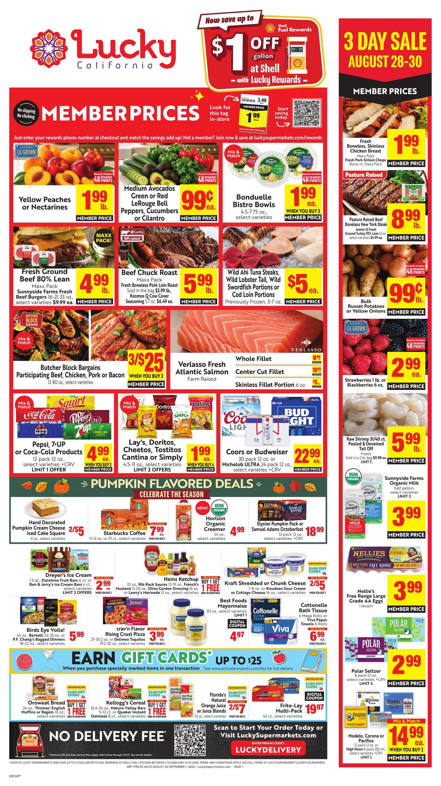 Lucky Supermarkets (Diablo Area, CA) Weekly Ad August 26 - September 1, 2026
