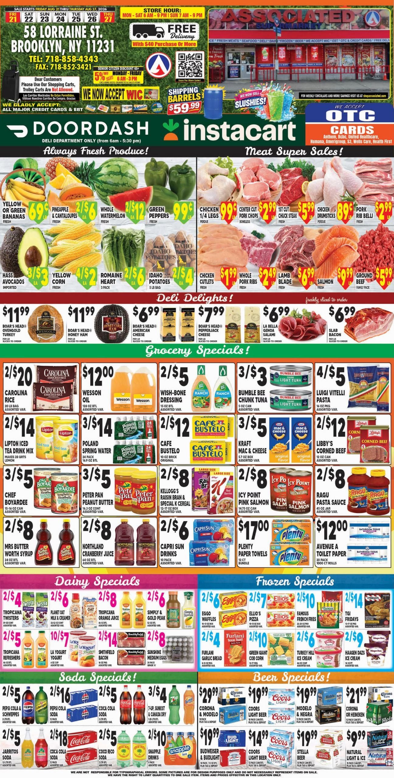 Associated Supermarkets Weekly Ad August 21 - 27, 2026
