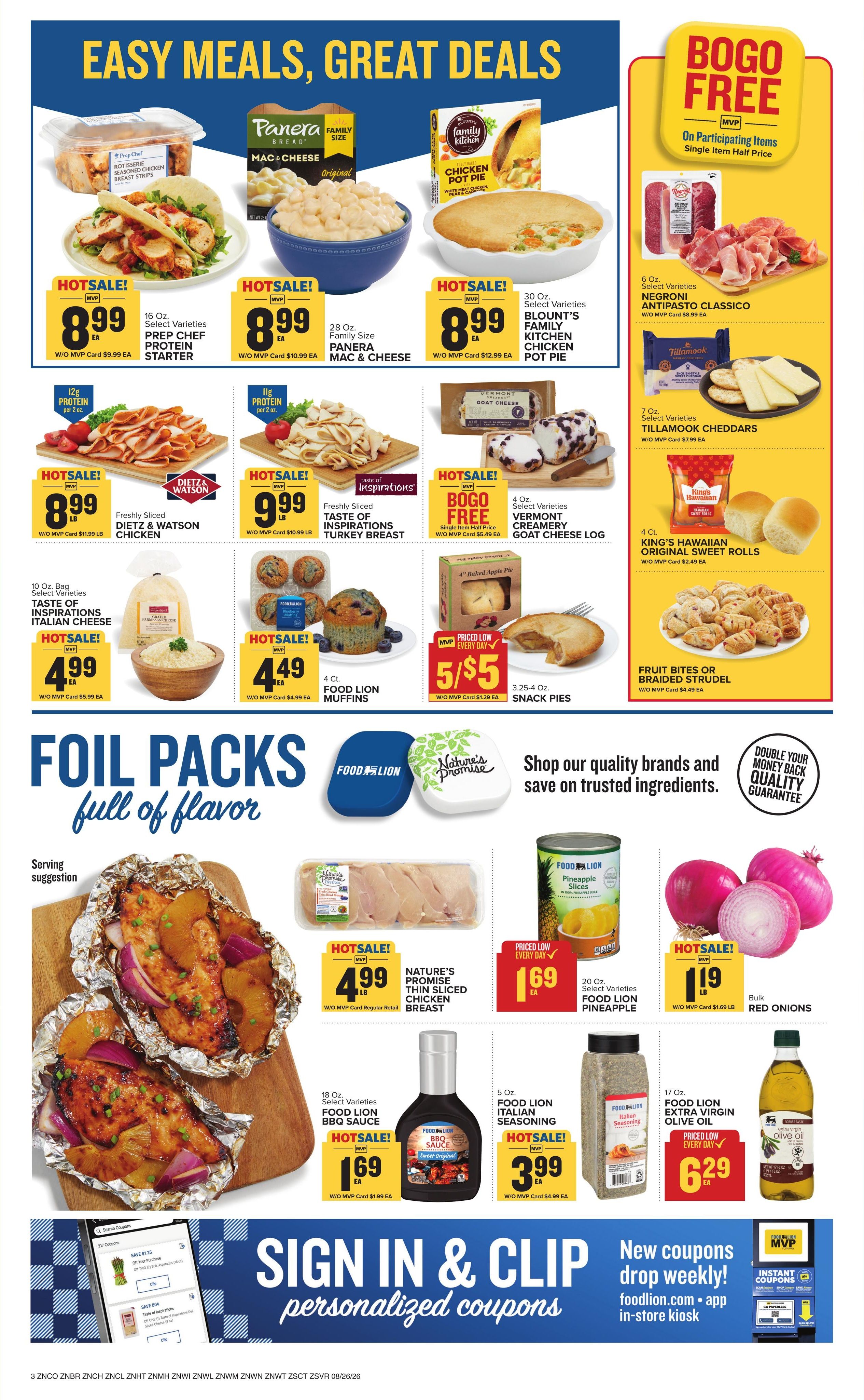 Food Lion (Bolivia Area, NC) Weekly Ad August 26 - September 1, 2026