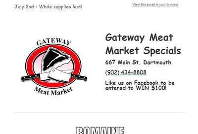 Gateway Meat Market Flyer July 2 to 8
