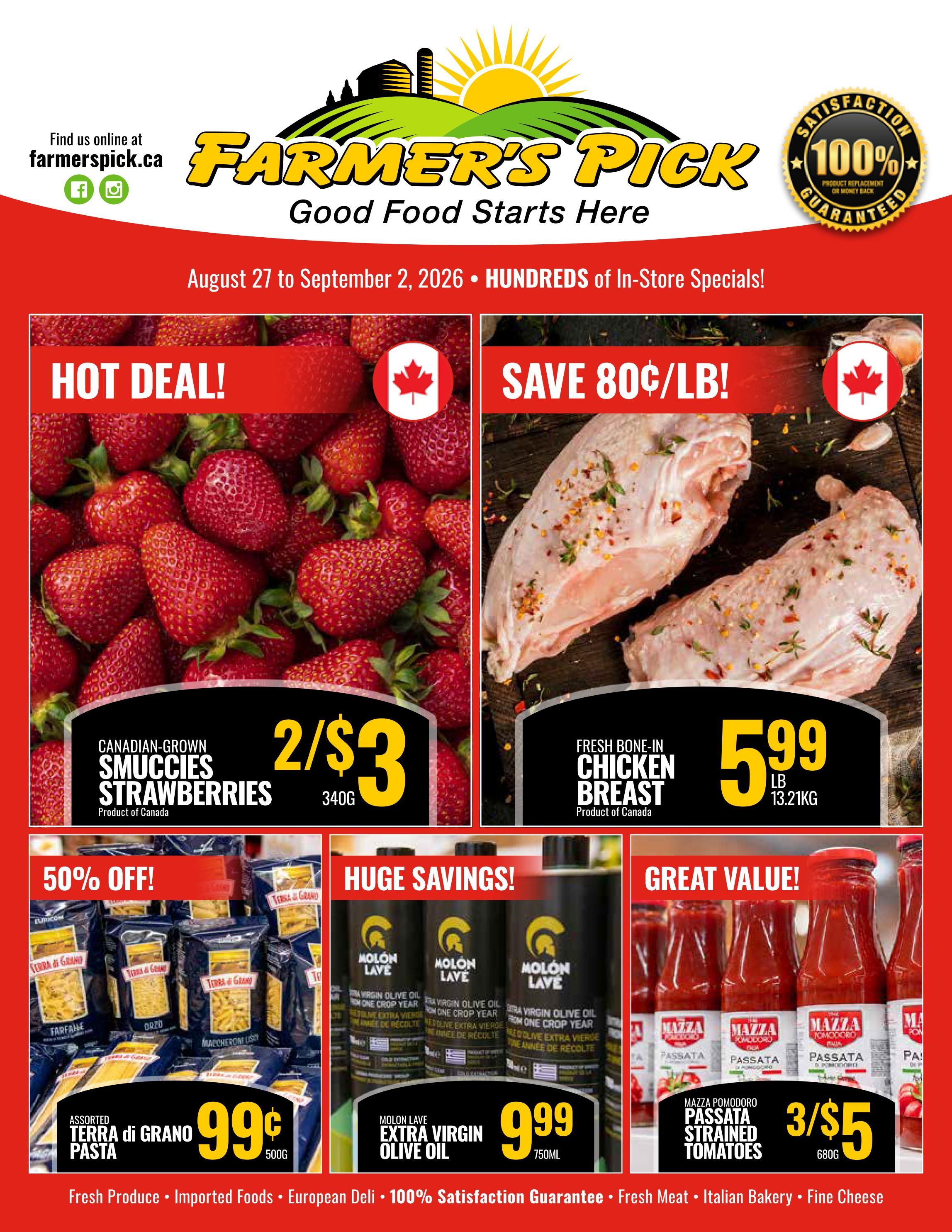Farmer's Pick Flyer August 27 to September 2