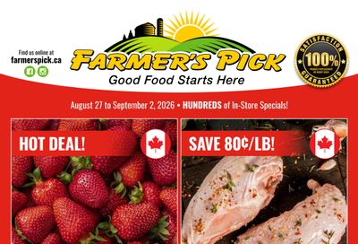 Farmer's Pick Flyer August 27 to September 2