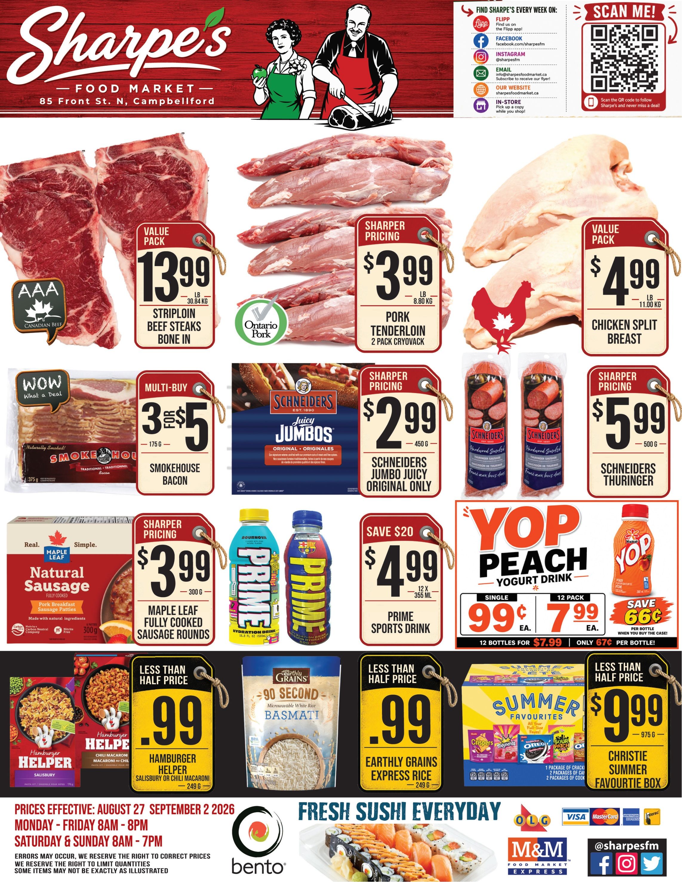 Sharpe's Food Market Flyer August 27 to September 2