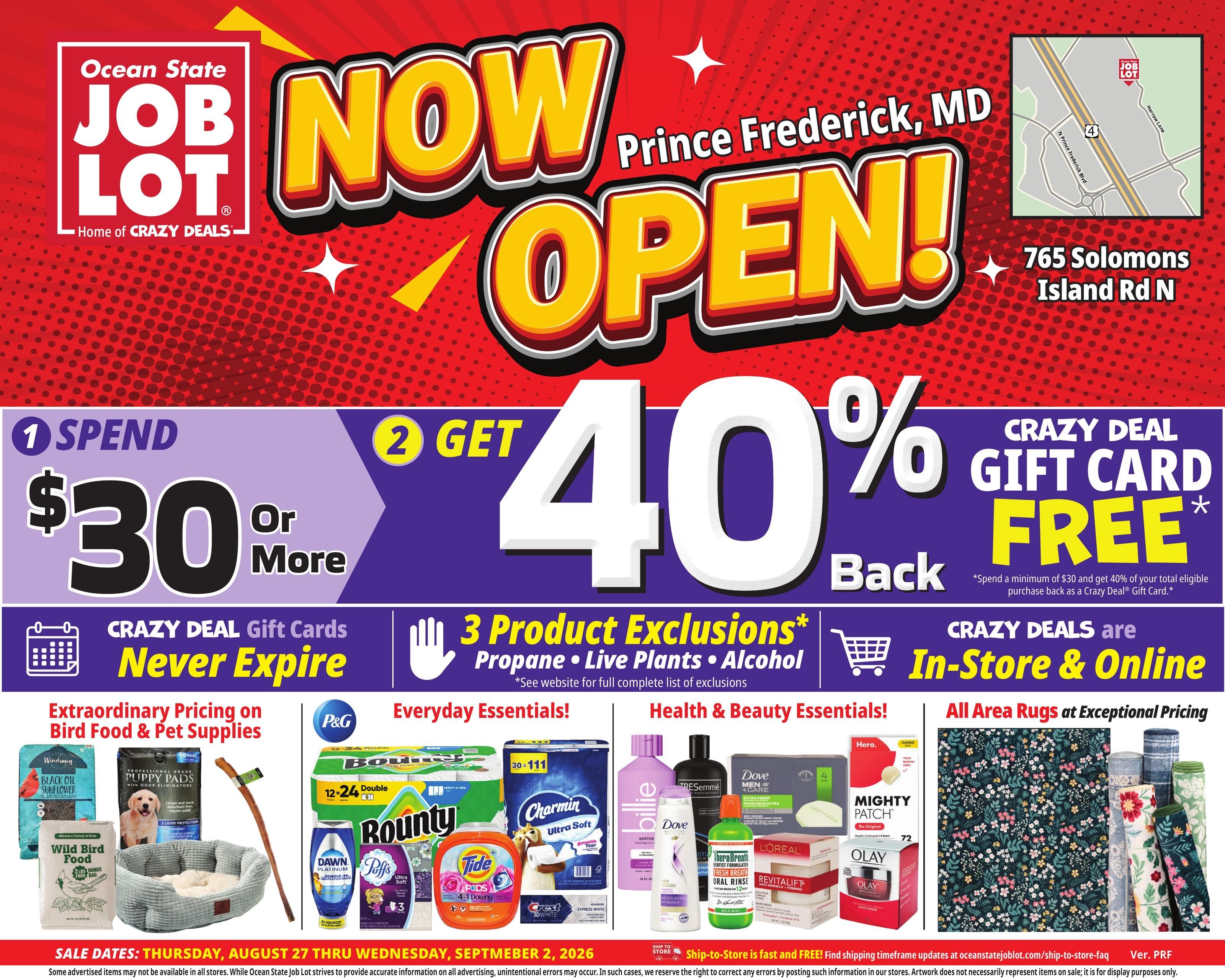 Ocean State Job Lot (Washington Area, DC) Weekly Ad August 27 - September 2, 2026