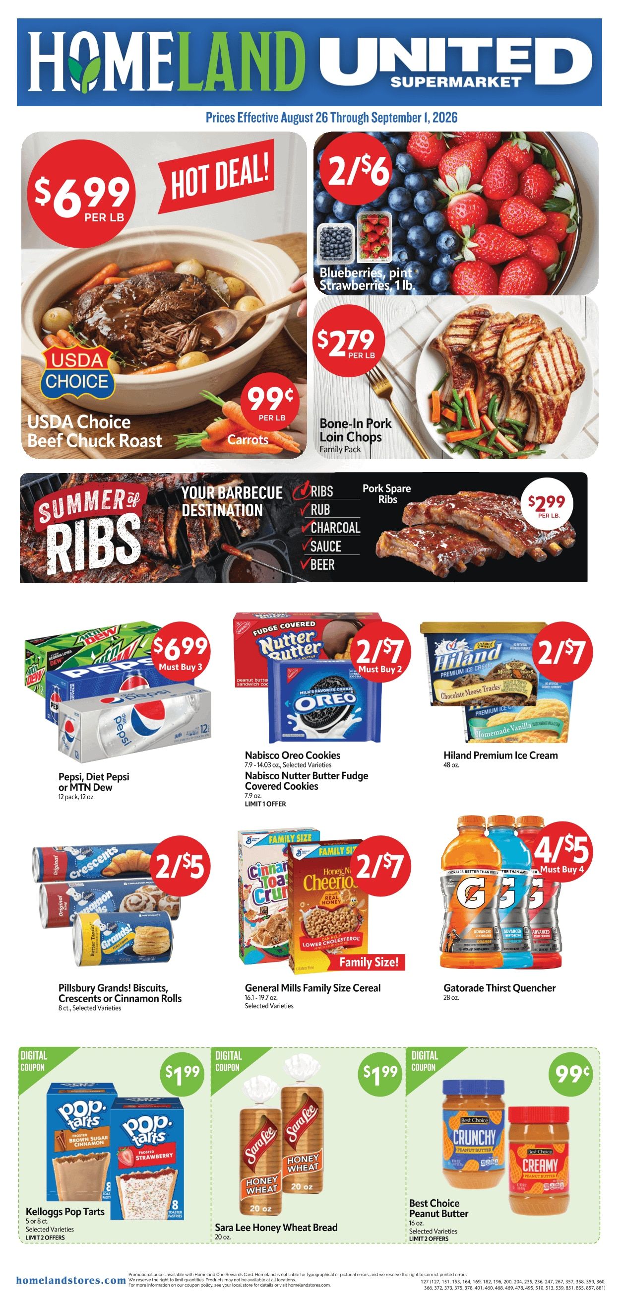 Homeland Stores (Justin, TX) Weekly Ad August 26 - September 1, 2026