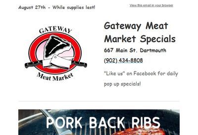 Gateway Meat Market Flyer August 27 to September 2