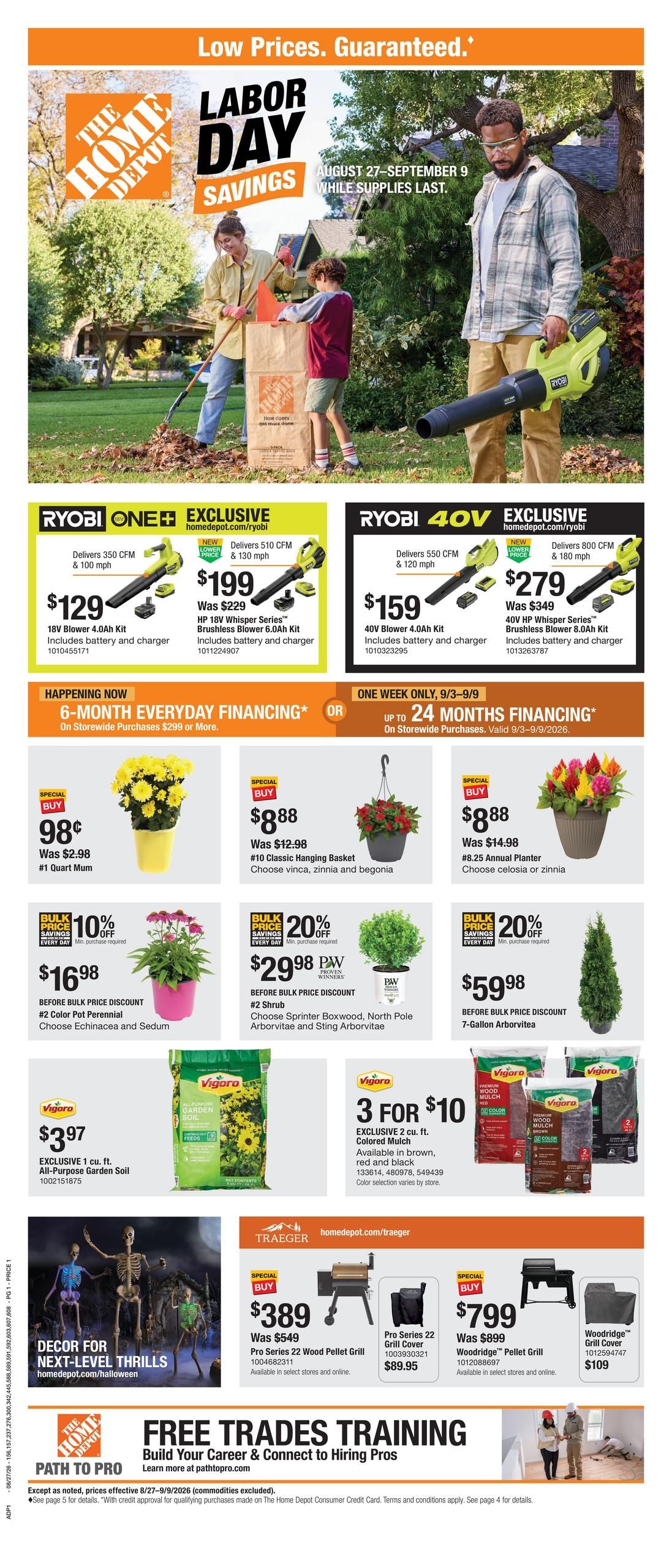 Home Depot (Bowling Green Area, KY) Labor Day Savings Weekly Ad August 27 - September 9, 2026