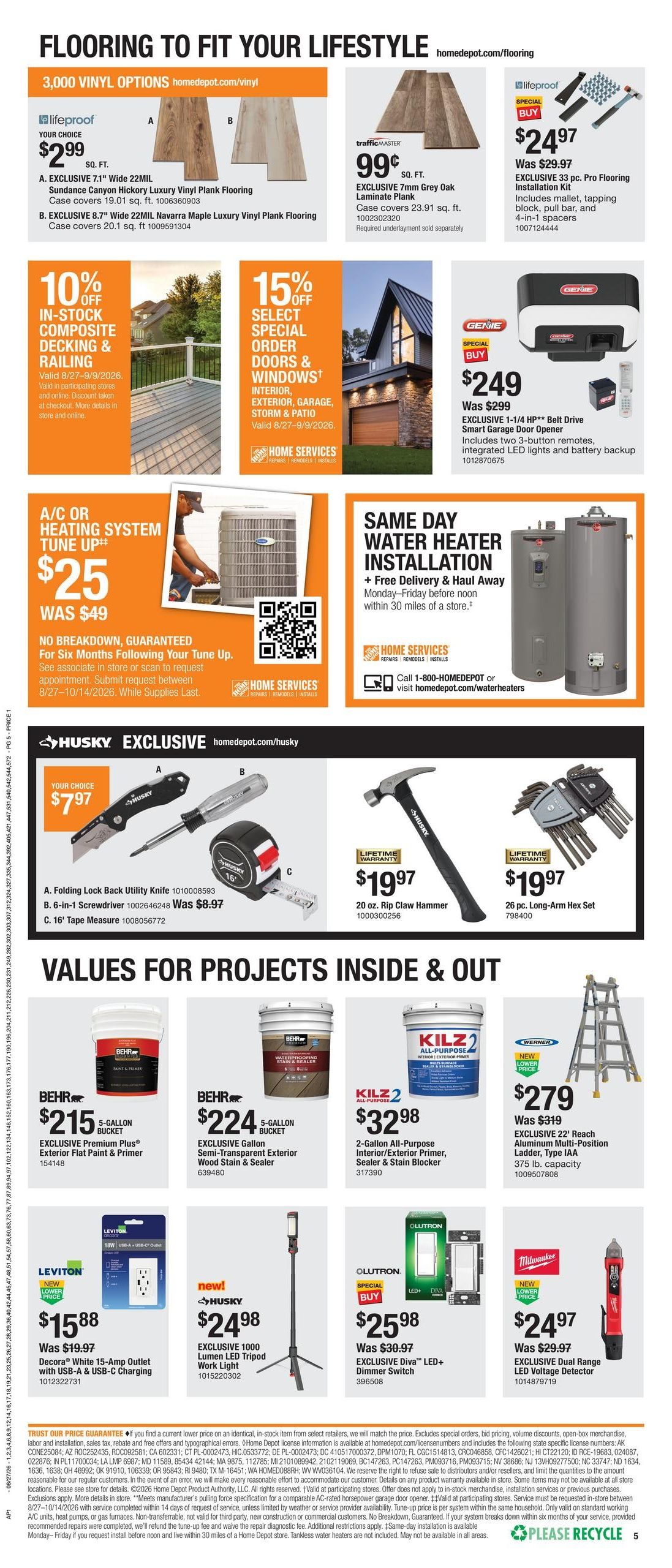 Home Depot (Eugene Area, OR) Labor Day Savings Weekly Ad August 27 - September 9, 2026