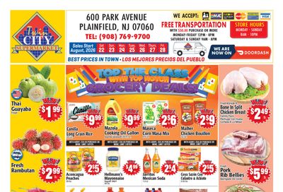 Twin City Supermarket (600 Park Avenue, Plainfield, NJ) Weekly Ad August 22 - 28, 2026