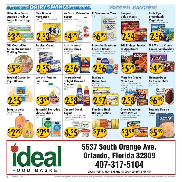 Ideal Food Basket (5637 South Orange Ave, Orlando, FL) Weekly Ad August 26 - September 1, 2026