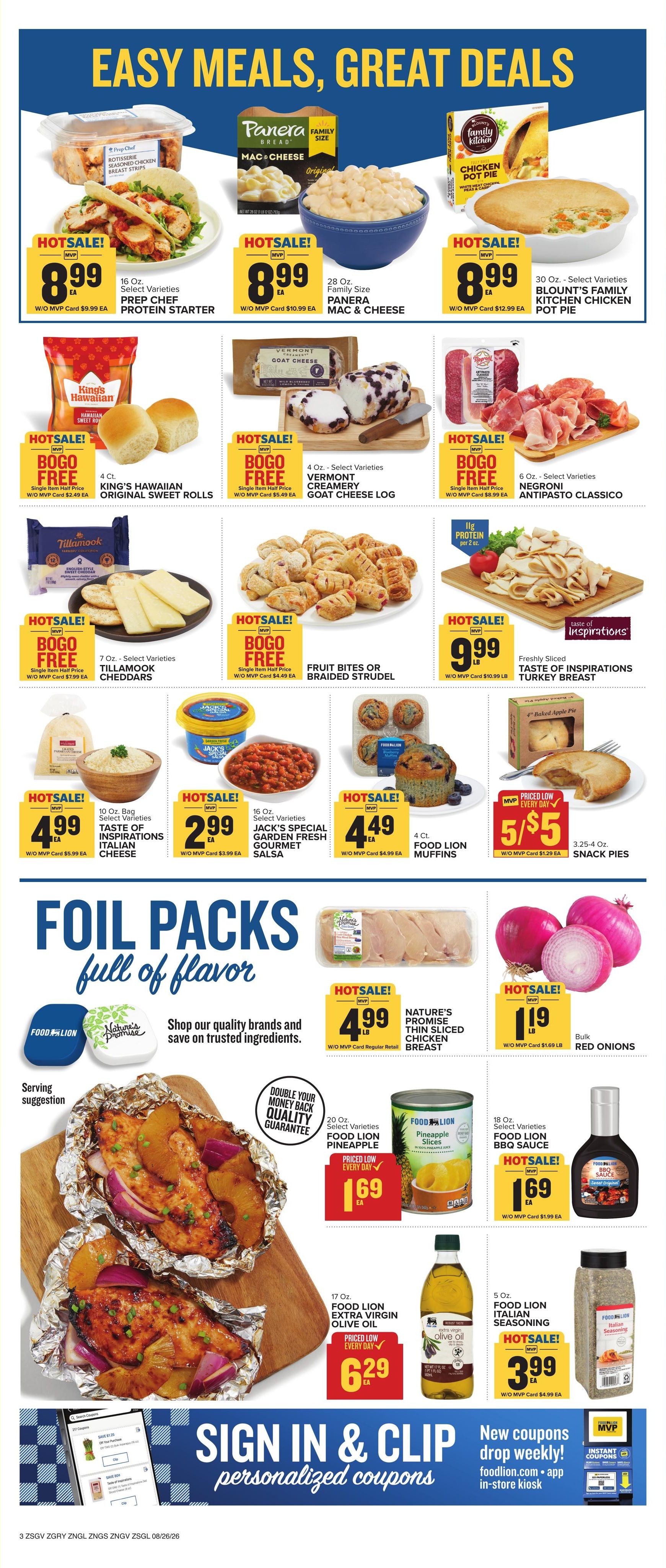 Food Lion (Tuxedo–Flat Rock Area, NC–SC) Weekly Ad August 26 - September 1, 2026