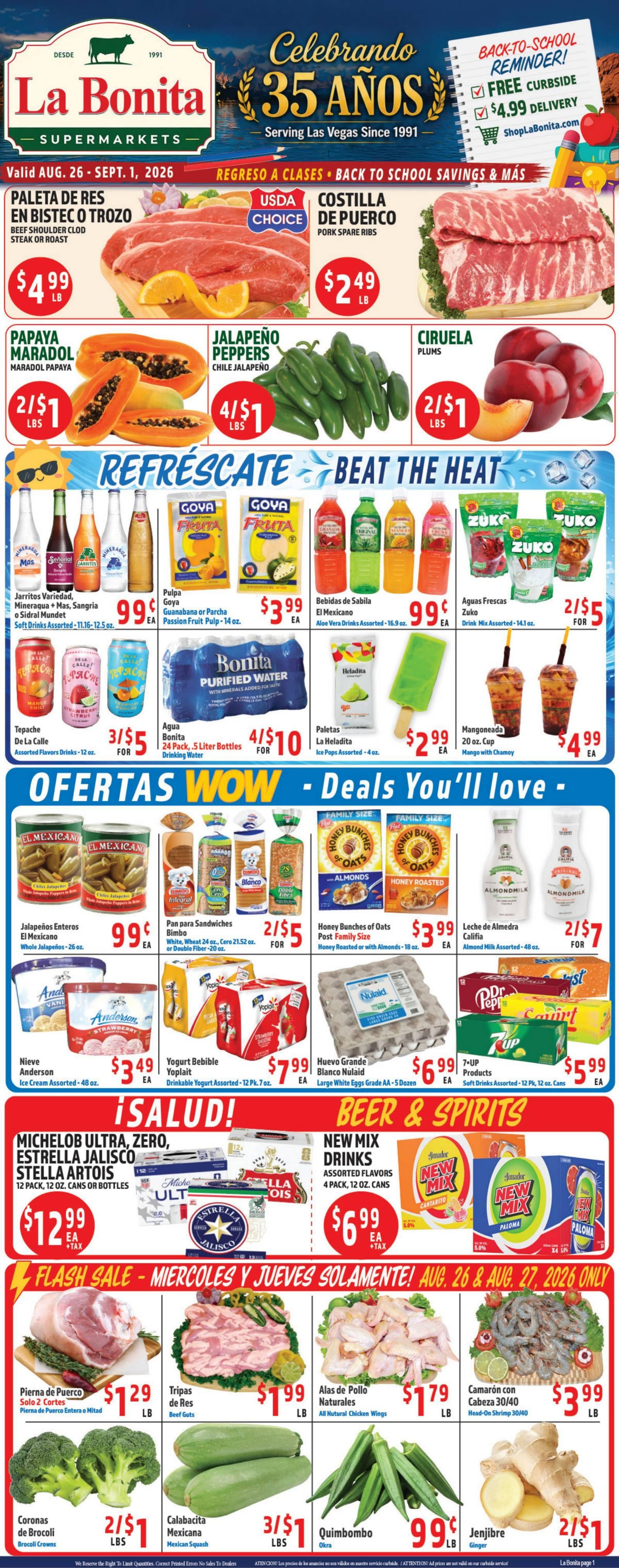 La Bonita Supermarkets Weekly Ad August 26 - September 1, 2026