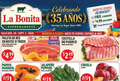 La Bonita Supermarkets Weekly Ad August 26 - September 1, 2026