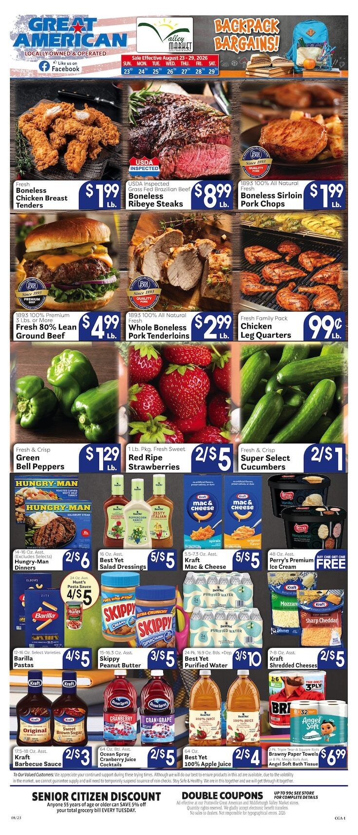 Valley Market and Jim's Great American Weekly Ad August 23 - 29, 2026