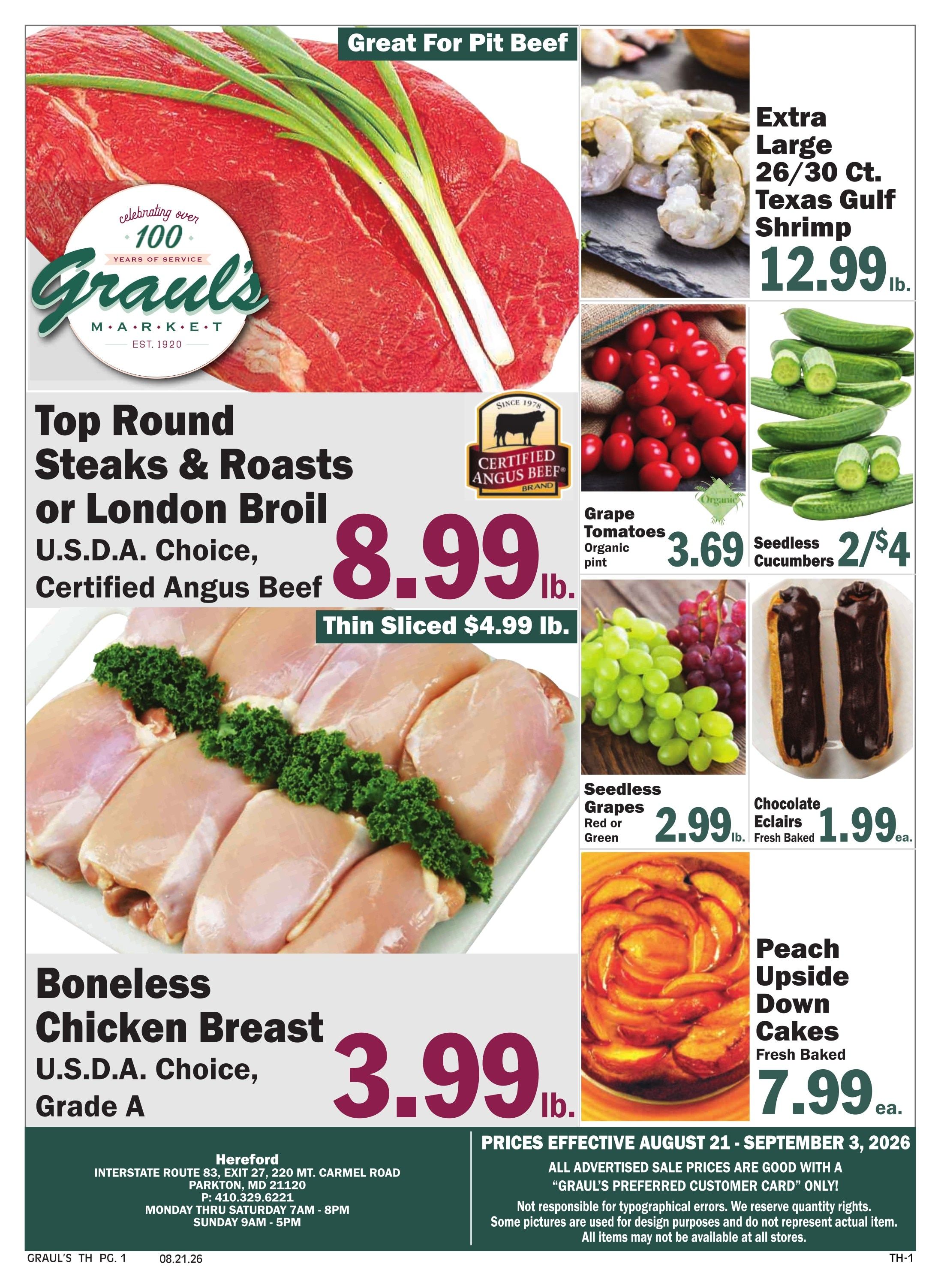 Graul's Market (Parkton, MD) Weekly Ad August 21 - September 1, 2026