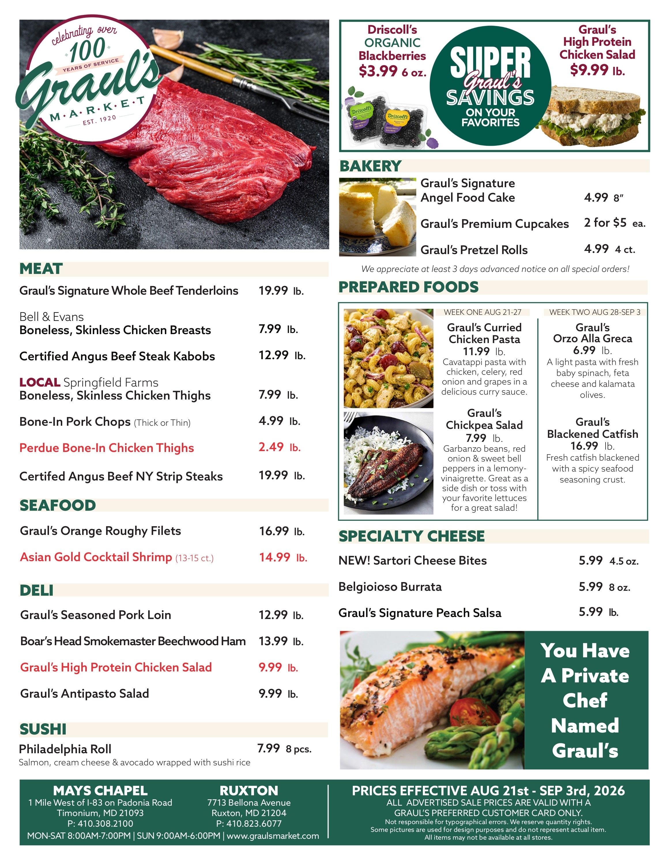 Graul's Market Weekly Ad August 21 - September 3, 2026
