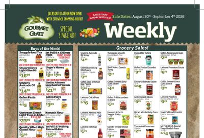 Gourmet Glatt (New Jersey) Weekly Ad August 29 - September 4, 2026
