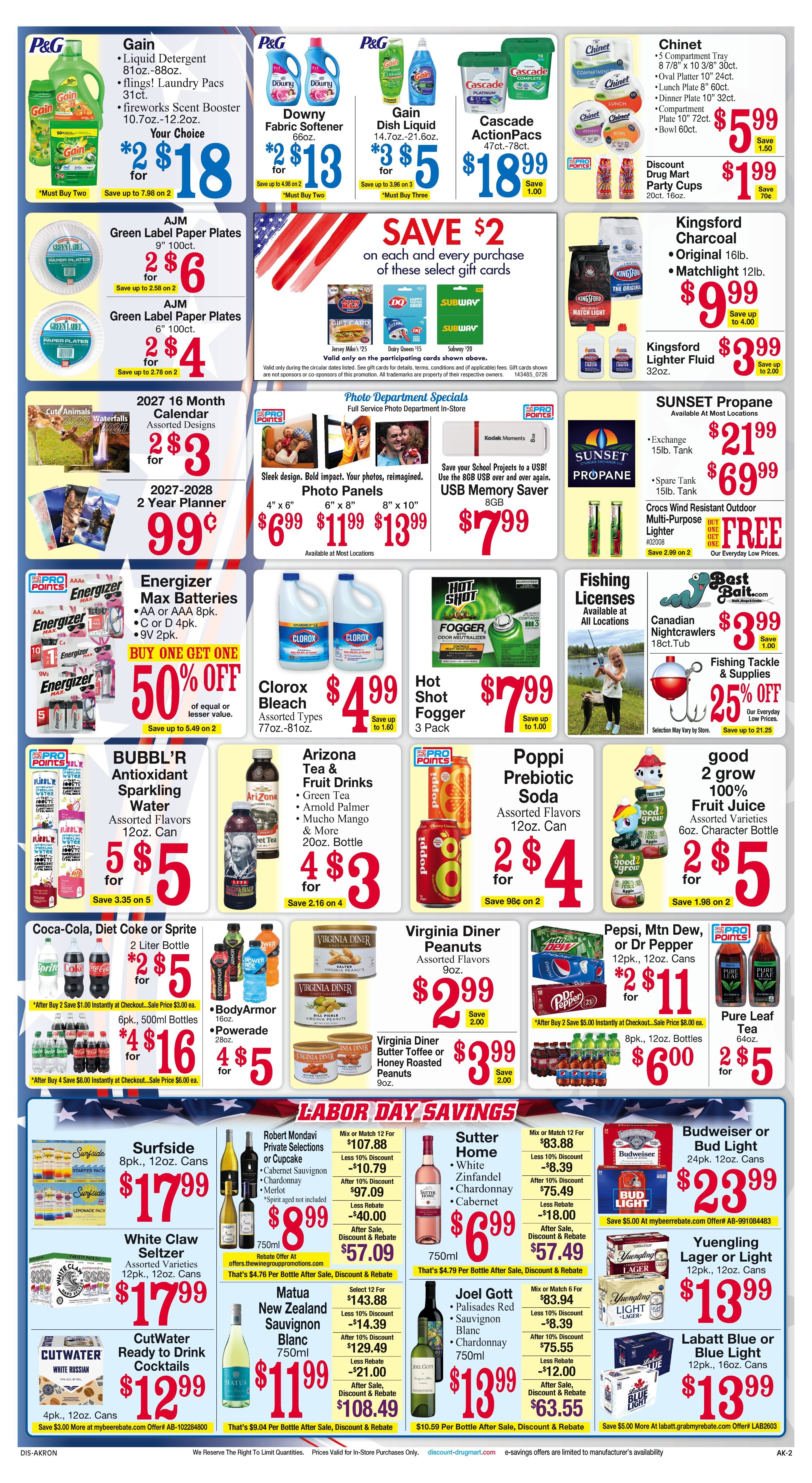 Discount Drug Mart (Ohio) Weekly Ad September 2 - 8, 2026