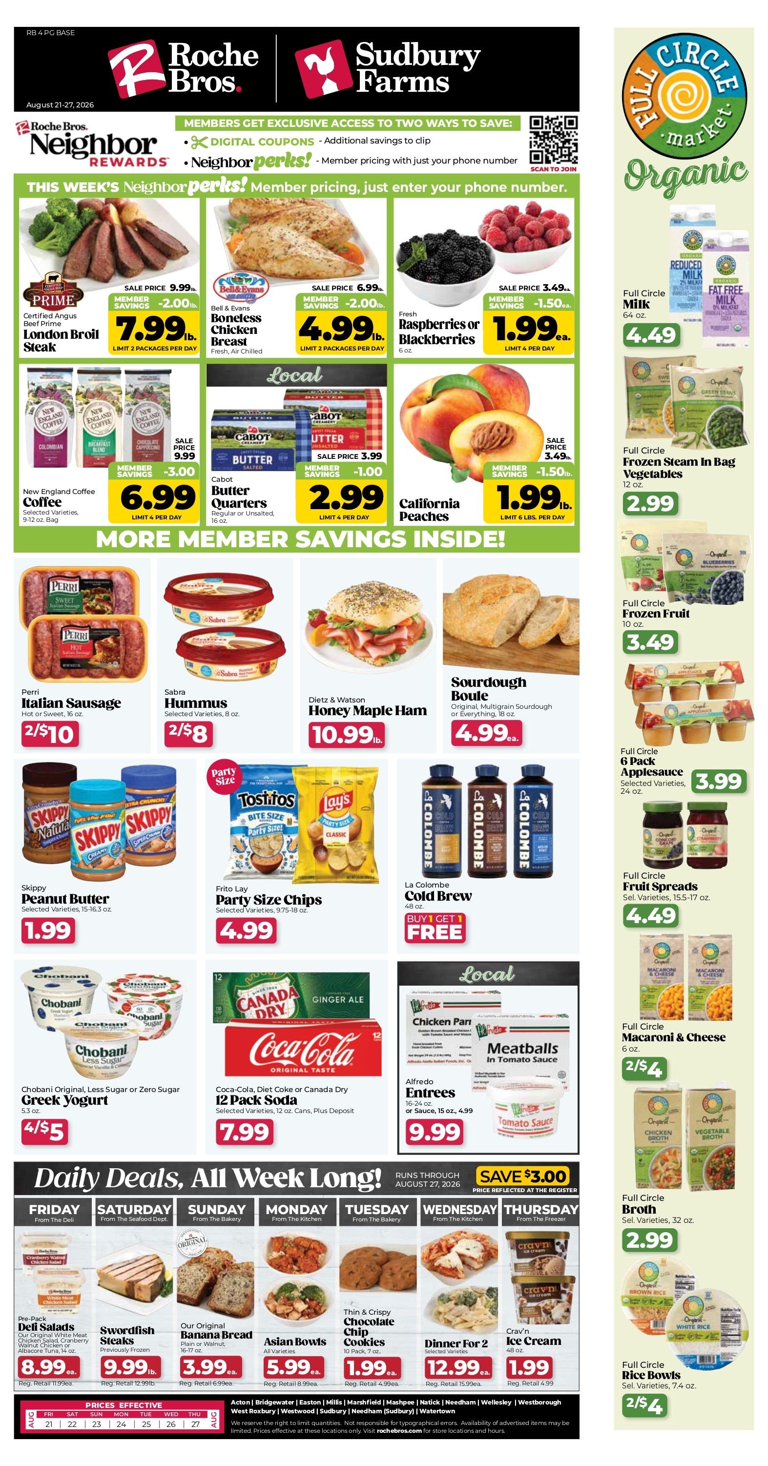 Roche Bros. Weekly Ad August 21 - 27, 2026