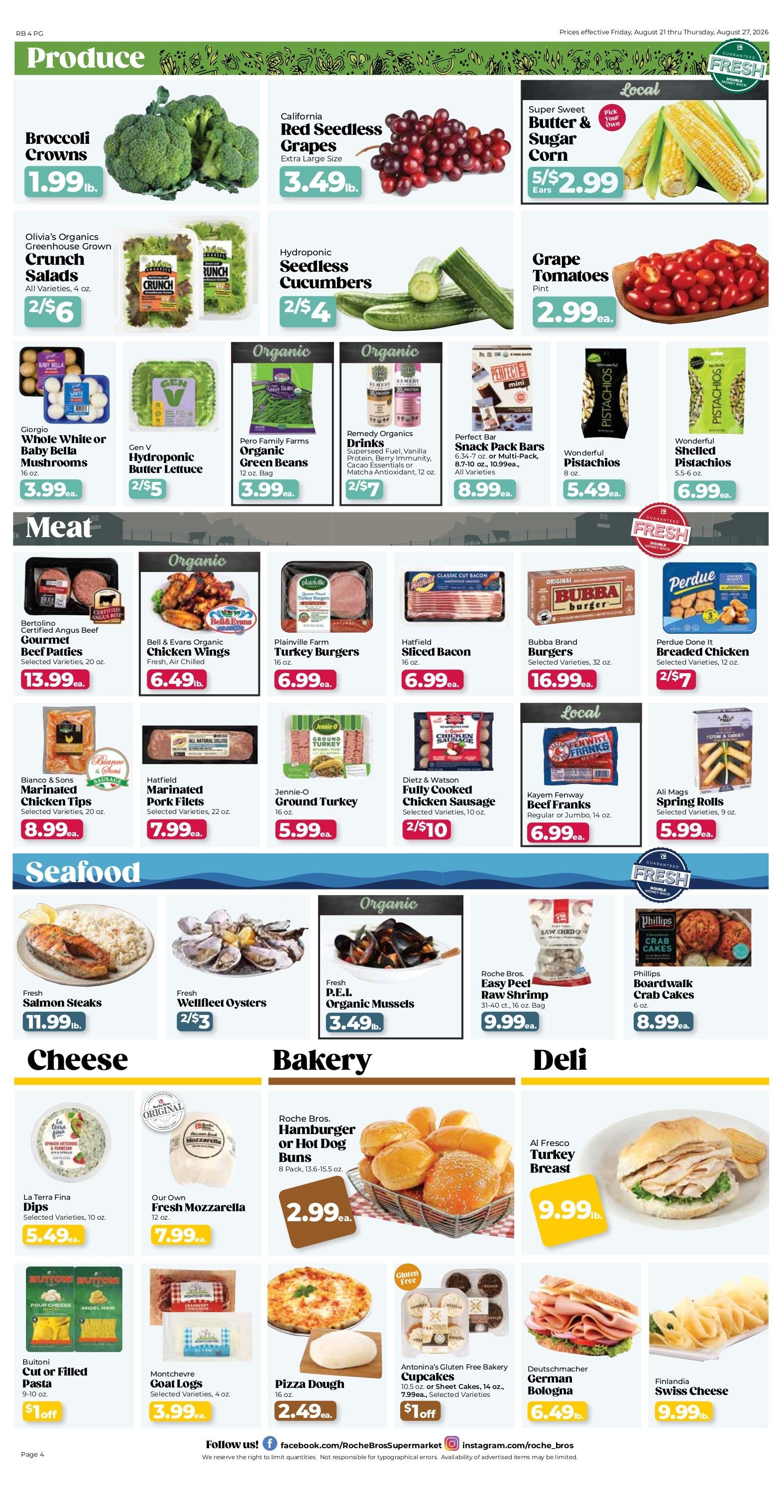 Roche Bros. Weekly Ad August 21 - 27, 2026