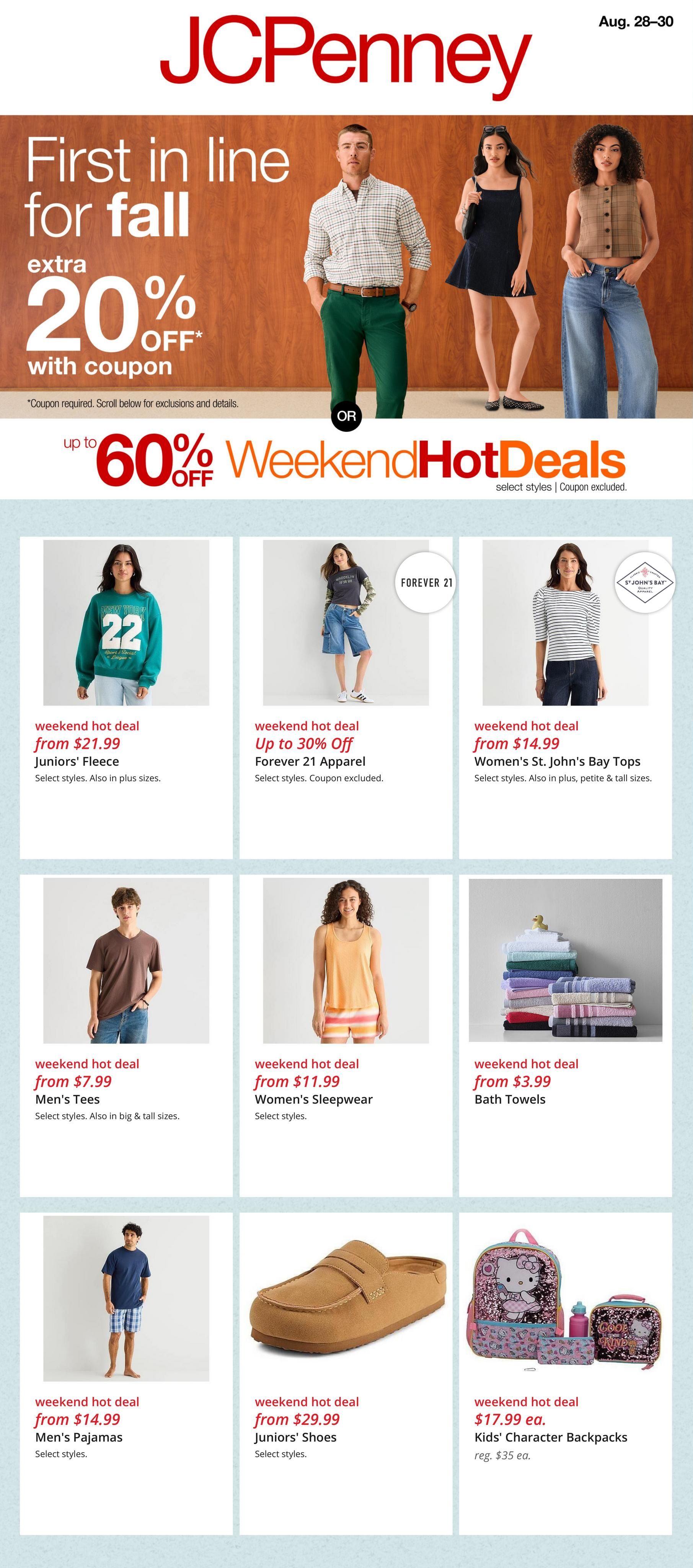 JCPenney Store Ads Weekly Ad August 28 - 30, 2026