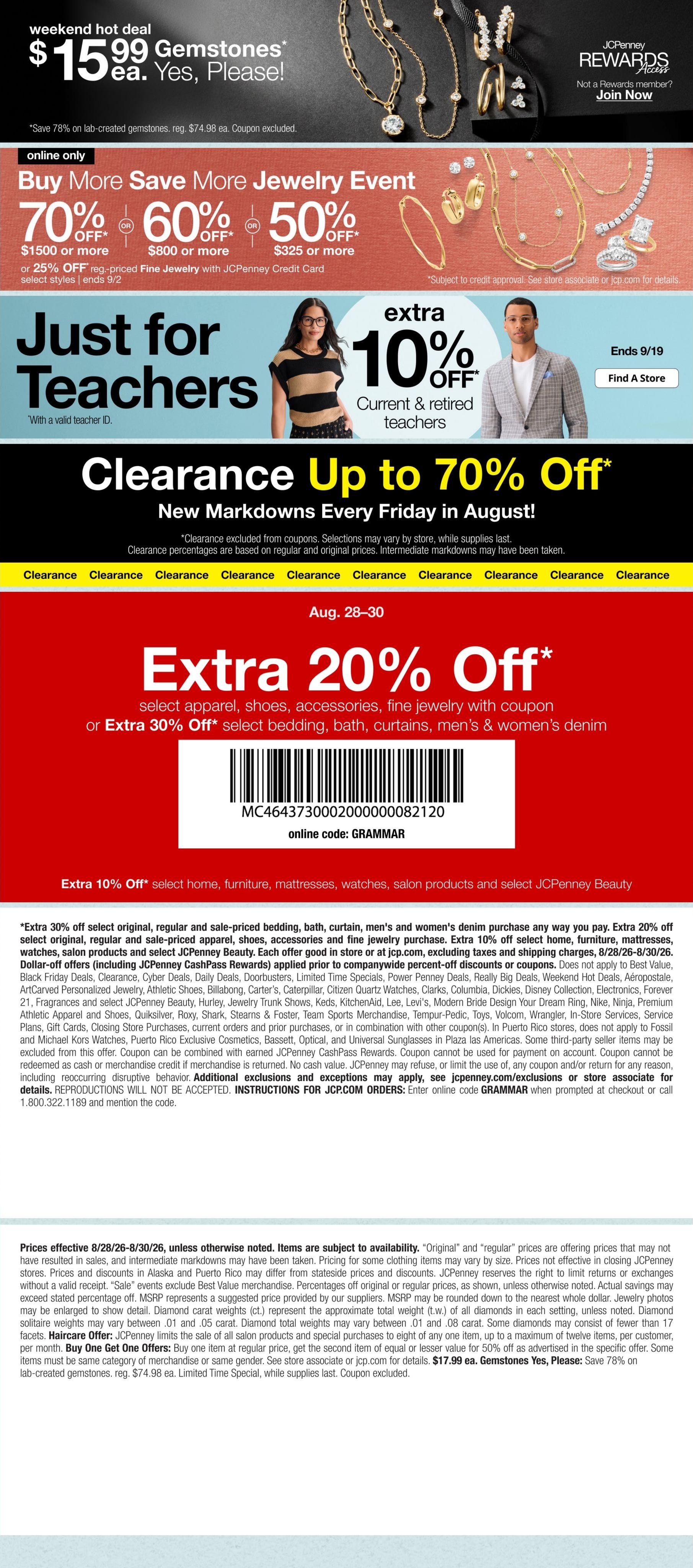 JCPenney Store Ads Weekly Ad August 28 - 30, 2026