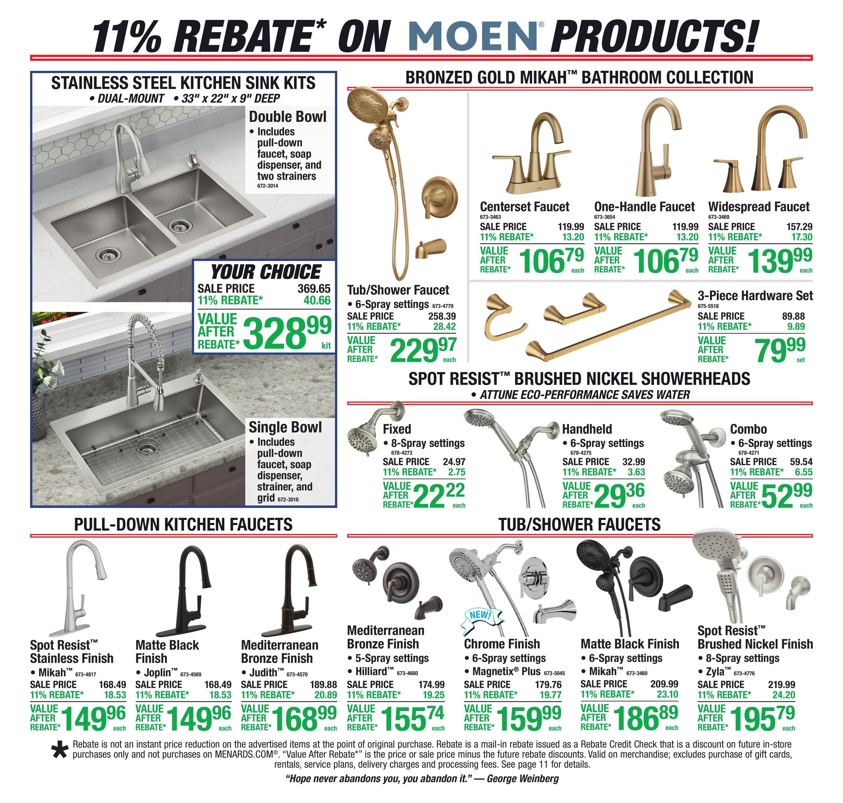 Menards (Spencer Area, IN) 11% Rebate Sale Weekly Ad August 27 - September 7, 2026