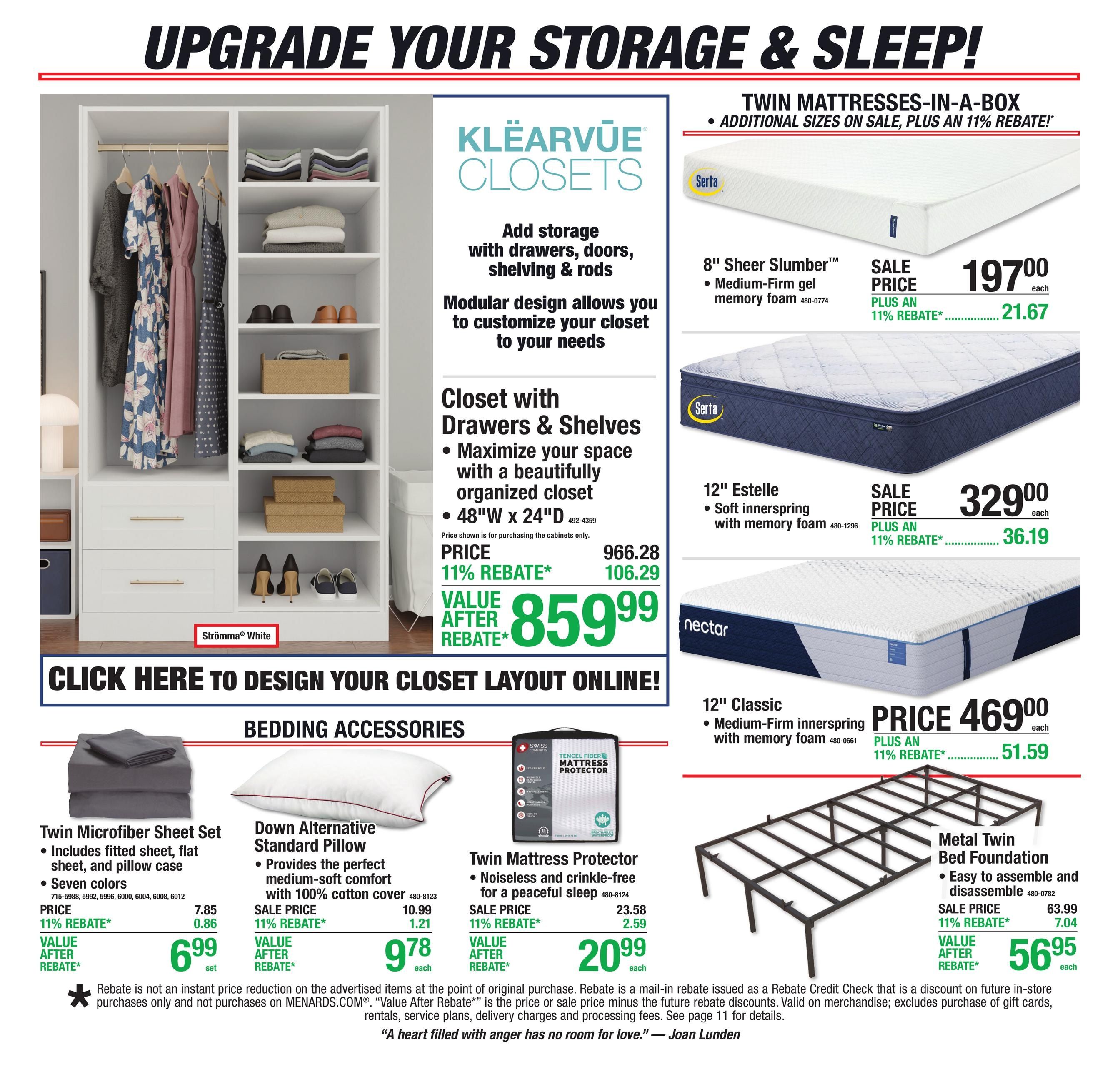 Menards (Spencer Area, IN) 11% Rebate Sale Weekly Ad August 27 - September 7, 2026
