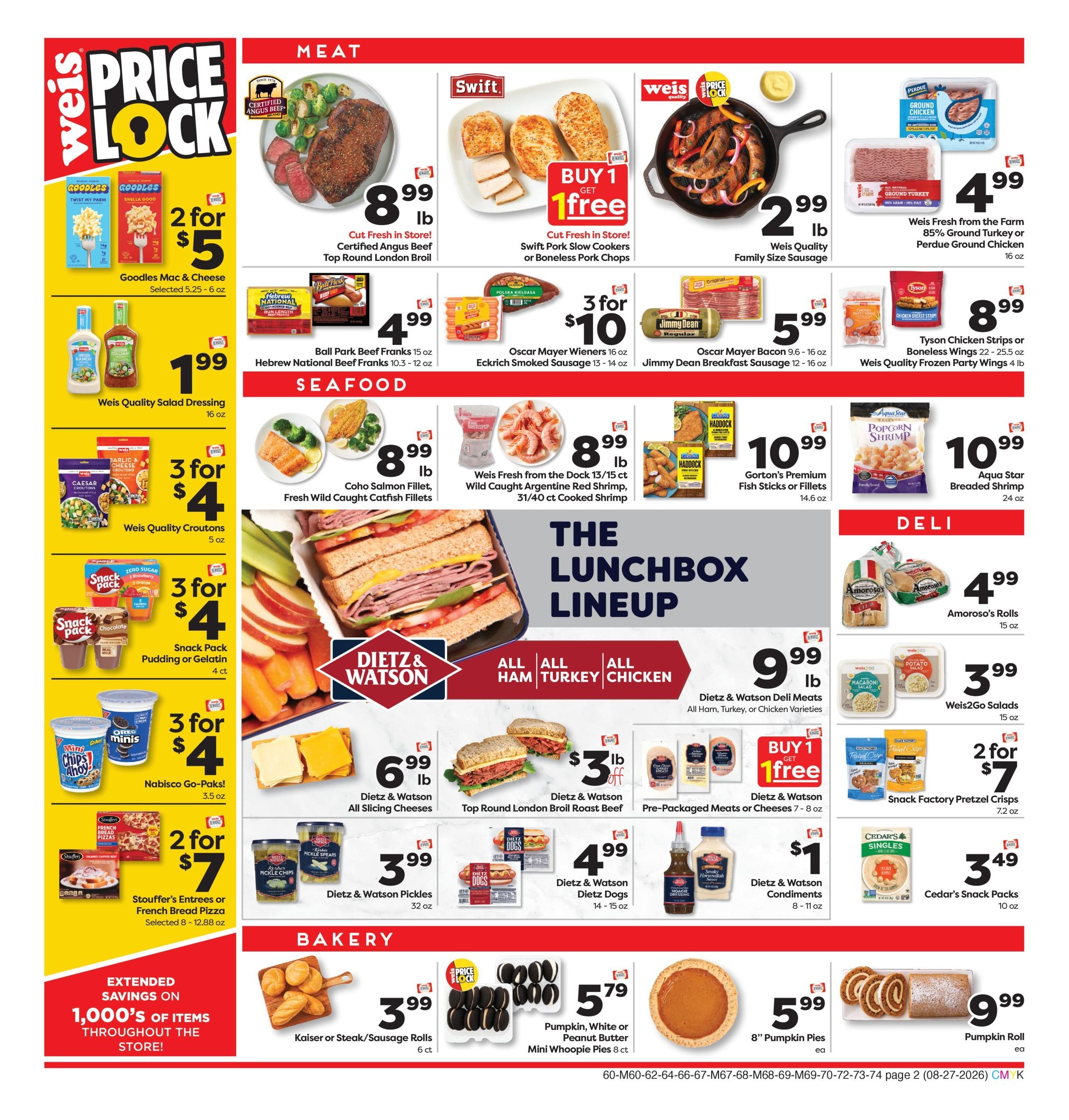 Weis Markets (Jersey City–Elizabeth Area, NJ–NY) Weekly Ad August 27 - September 2, 2026