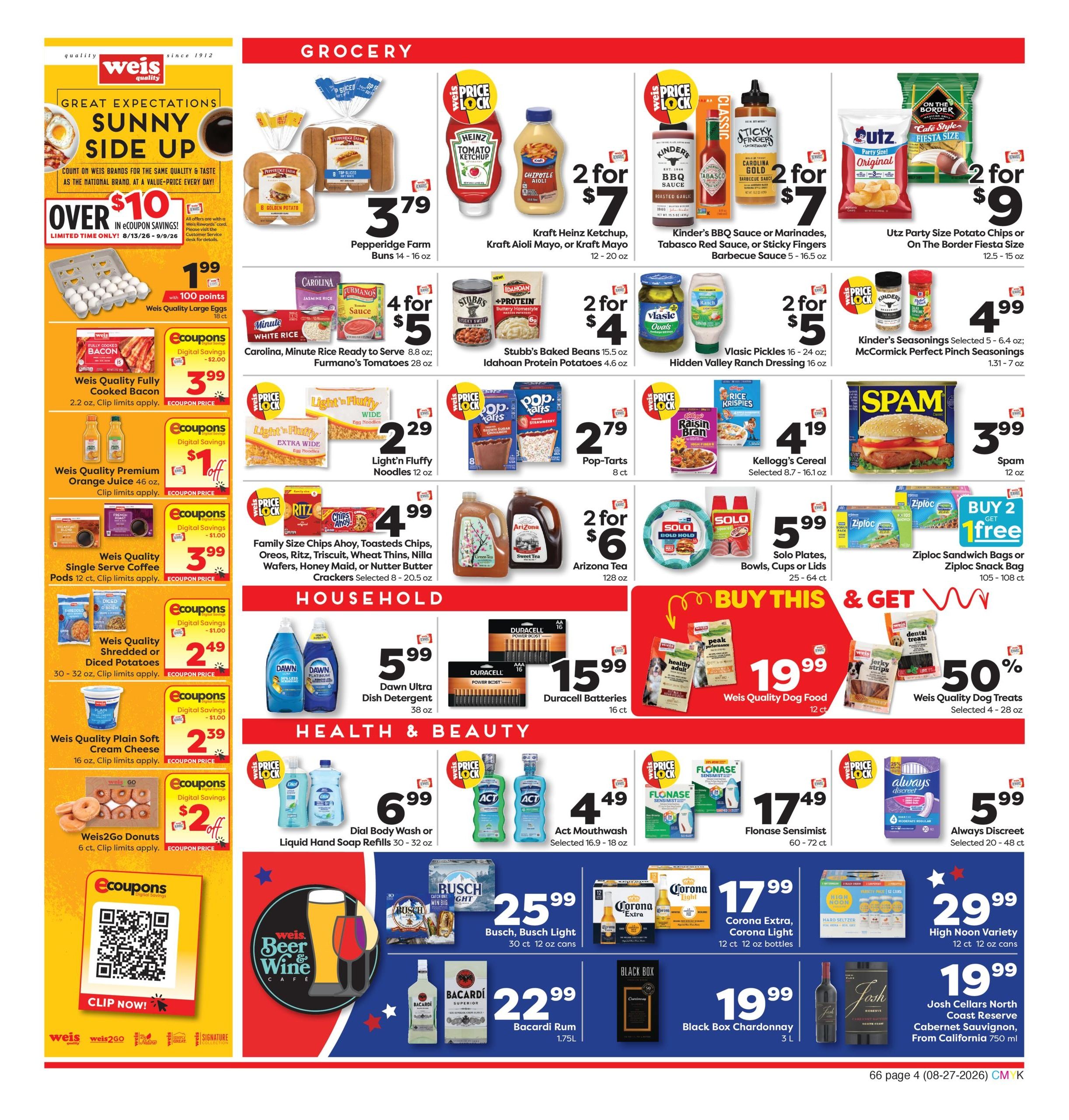 Weis Markets (Jersey City–Elizabeth Area, NJ–NY) Weekly Ad August 27 - September 2, 2026