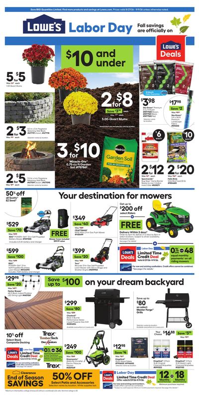 Lowe's (Blue Springs Area, MS) Weekly Ad August 27 - September 9, 2026