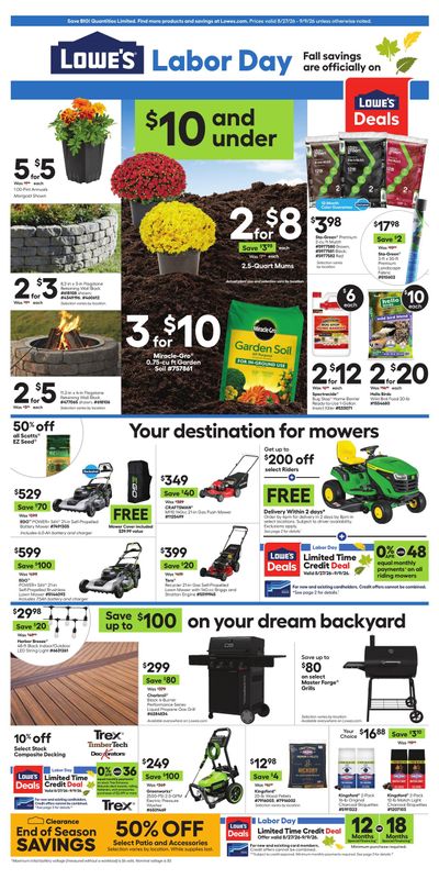 Lowe's (Georgetown Area, TX) Weekly Ad August 27 - September 9, 2026