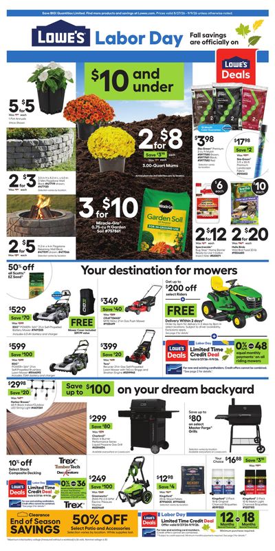 Lowe's (Ocoee Area, FL) Weekly Ad August 27 - September 9, 2026