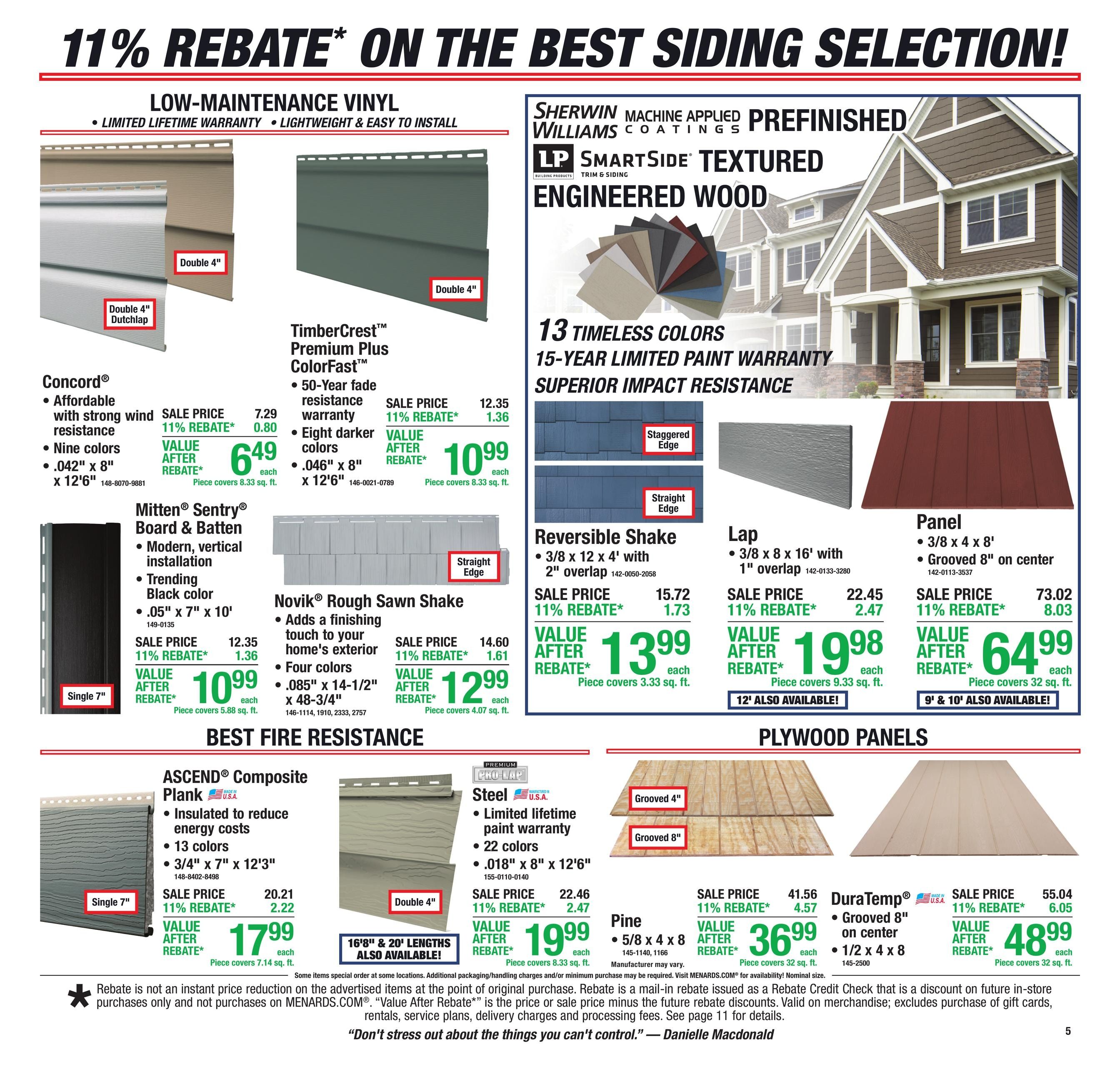 Menards (Caldwell Area, OH) 11% Rebate Sale Weekly Ad August 27 - September 7, 2026