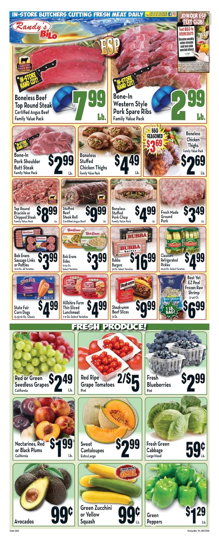 Randy's BiLo Weekly Ad August 27 - September 2, 2026