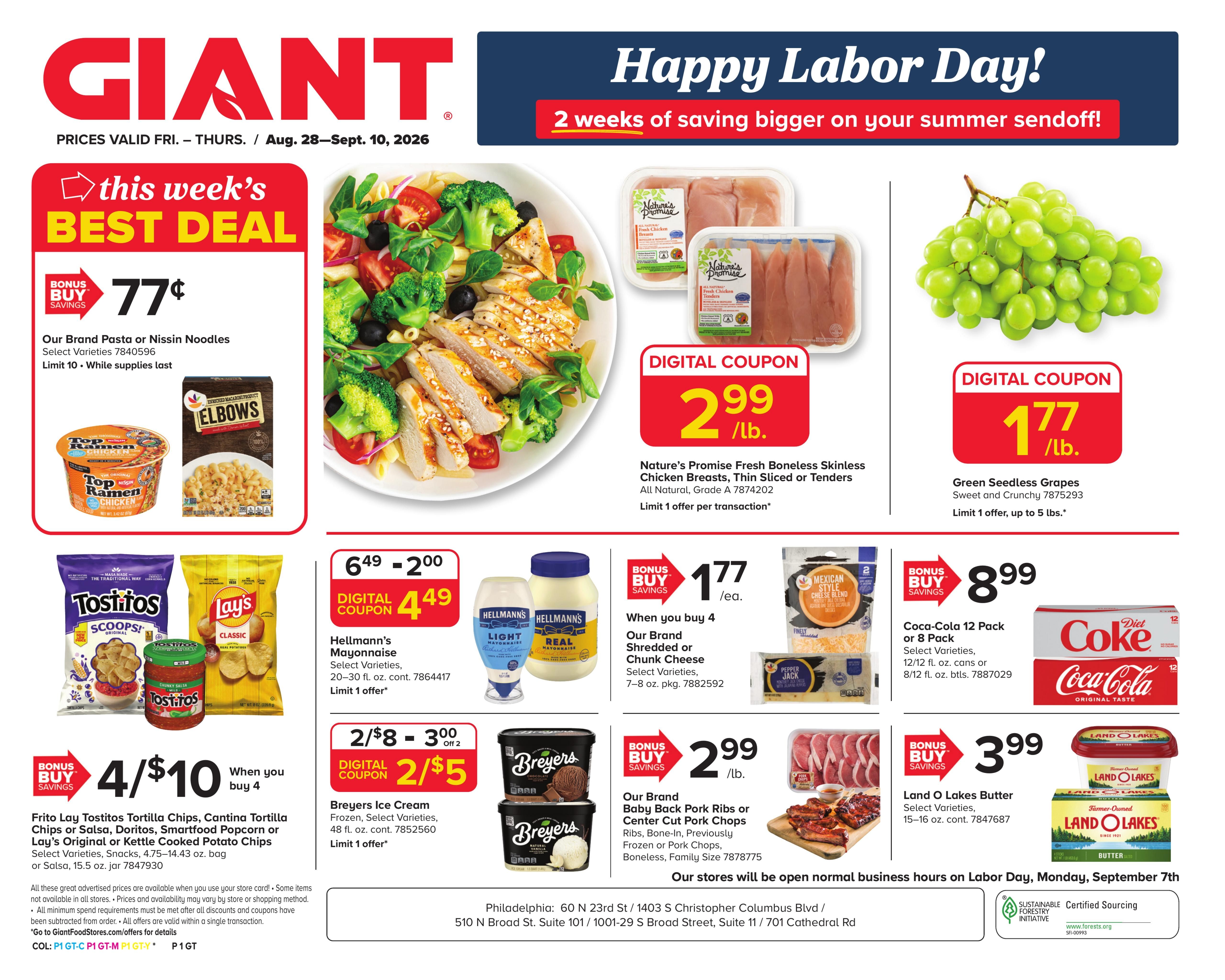 Giant Food Stores (Haddonfield Area, NJ) Weekly Ad August 28 - September 10, 2026