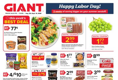 Giant Food Stores (Philadelphia Area, PA) Weekly Ad August 28 - September 10, 2026