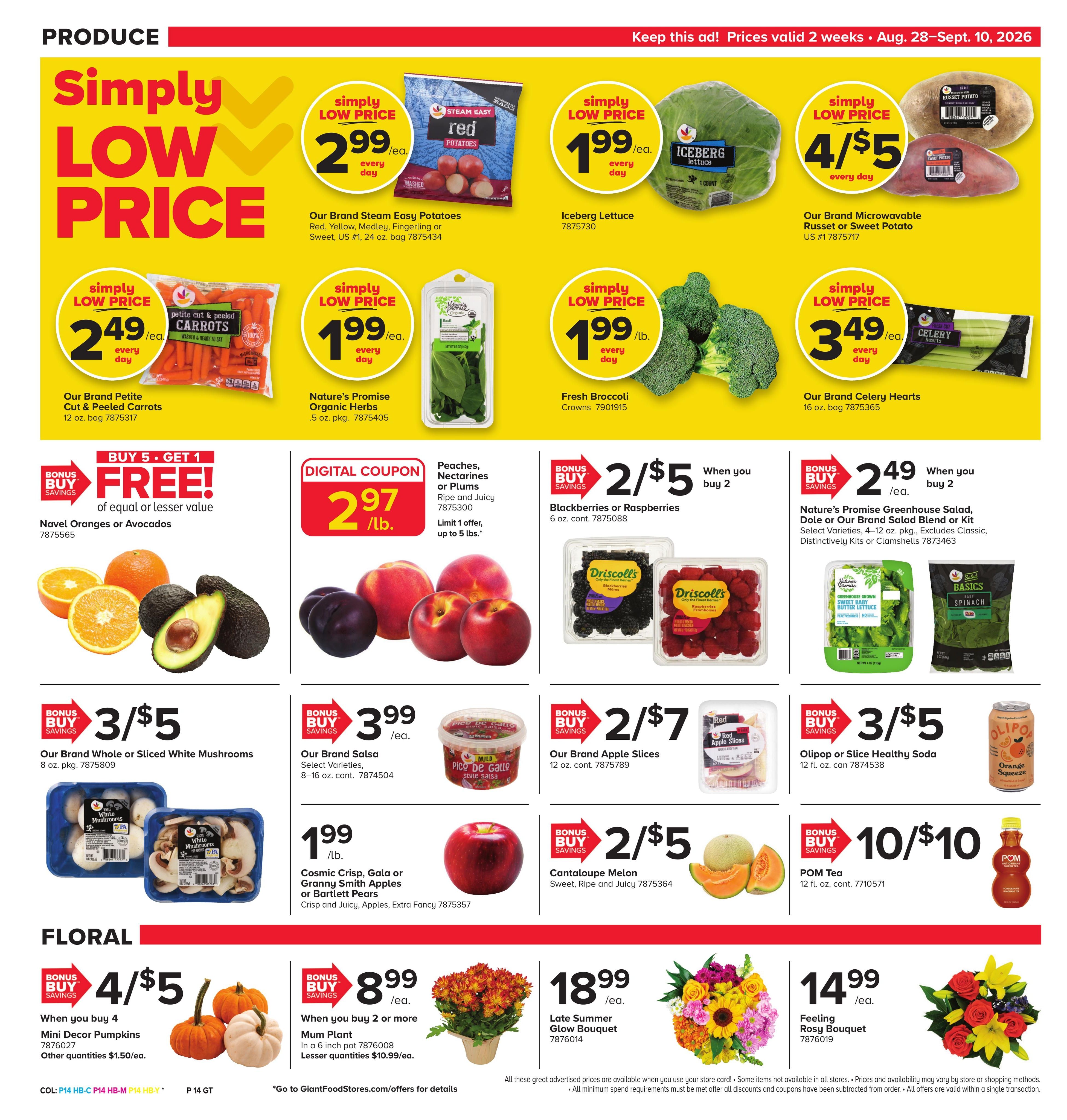 Giant Food Stores (Barrington Area, NJ) Weekly Ad August 28 - September 10, 2026