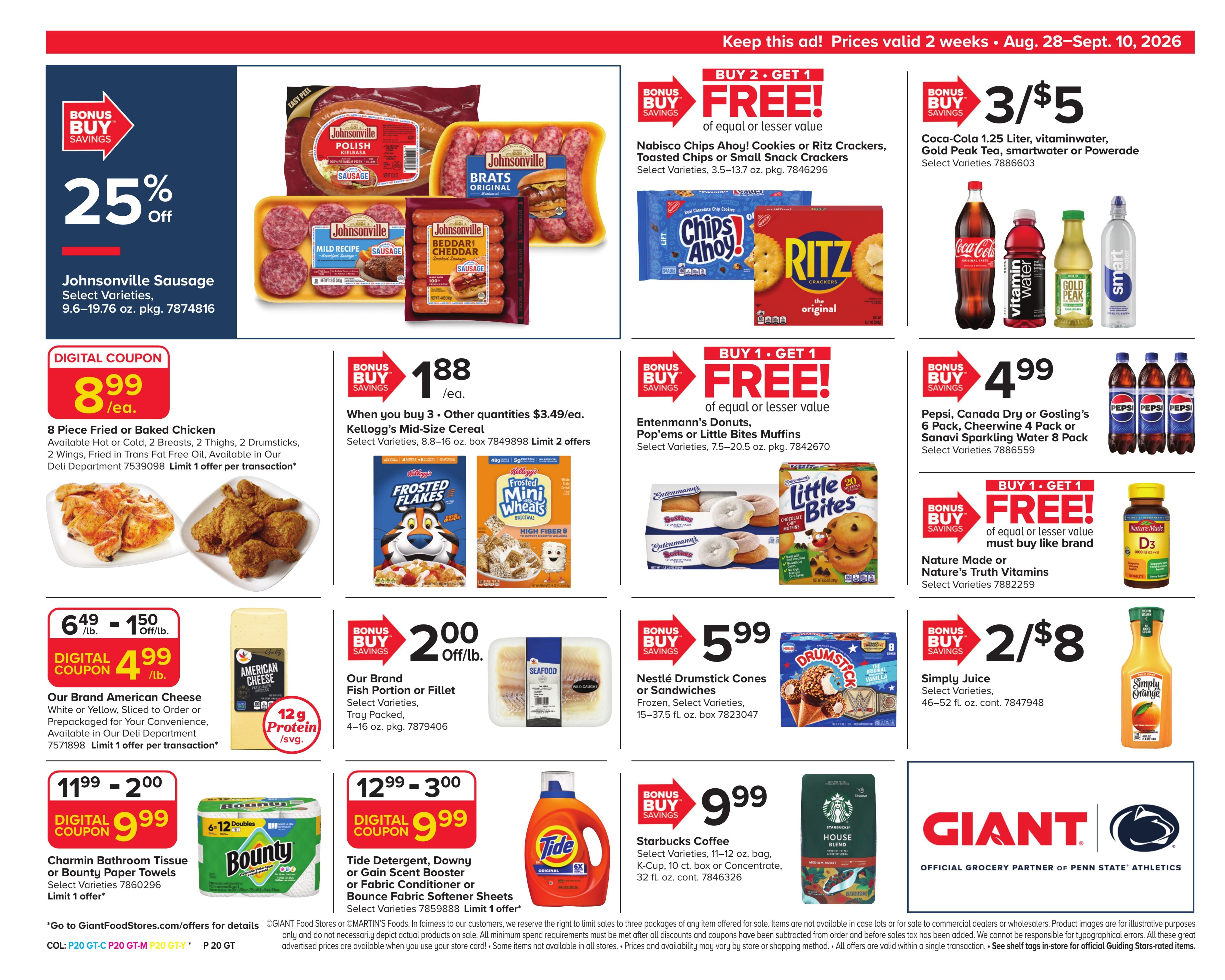 Giant Food Stores (Barrington Area, NJ) Weekly Ad August 28 - September 10, 2026