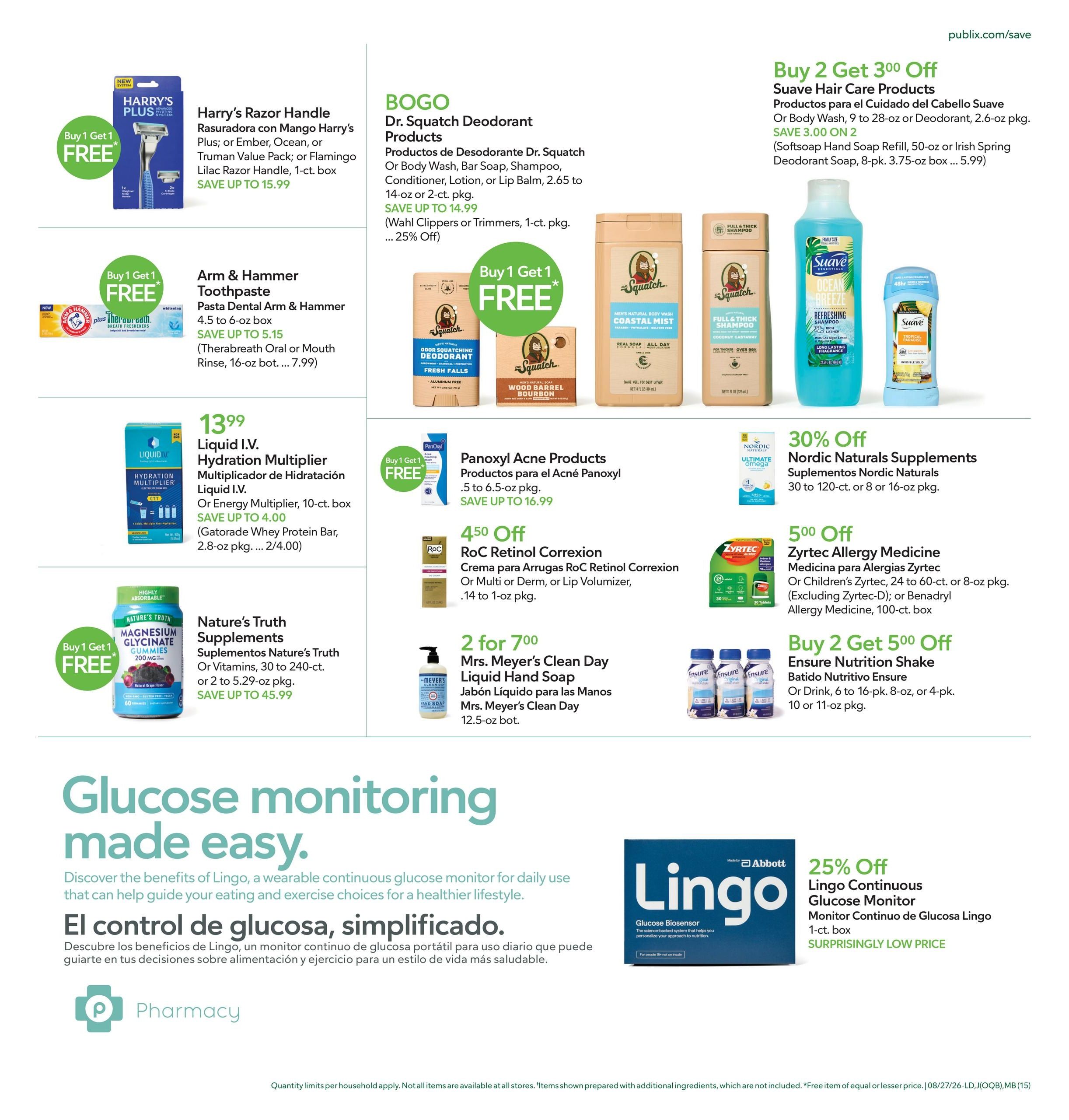 Publix (Saint Augustine–Jacksonville Area, FL–GA) Anuncio Semanal Español Weekly Ad August 27 - September 2, 2026