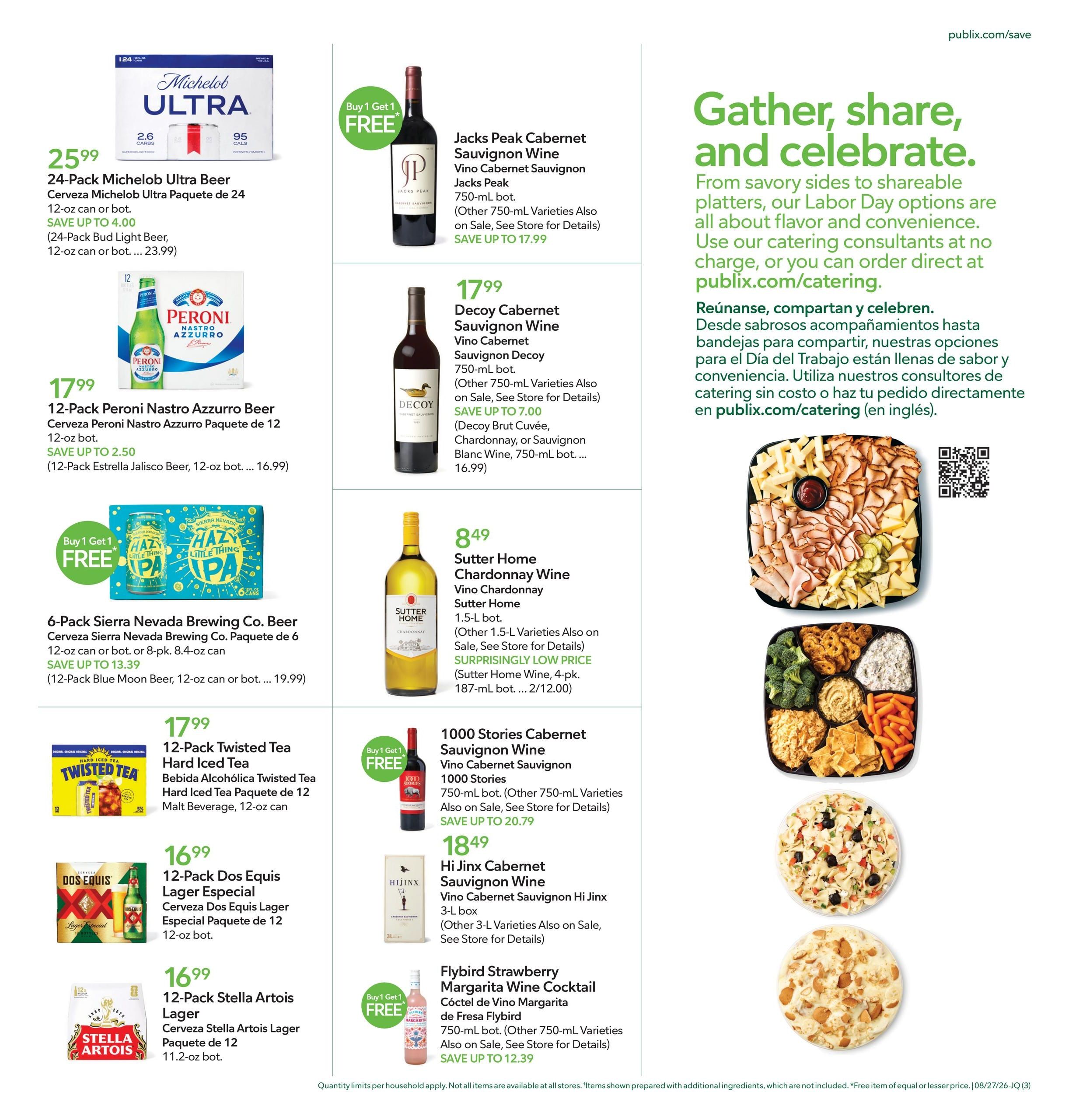 Publix (Saint Augustine–Jacksonville Area, FL–GA) Anuncio Semanal Español Weekly Ad August 27 - September 2, 2026