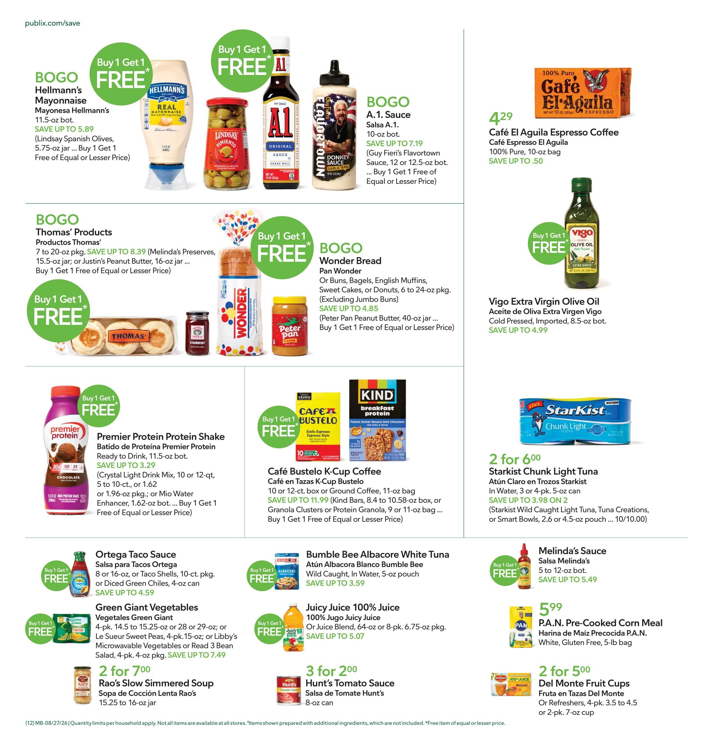 Publix (Boca Raton Area, FL) Anuncio Semanal Español Weekly Ad August 27 - September 2, 2026