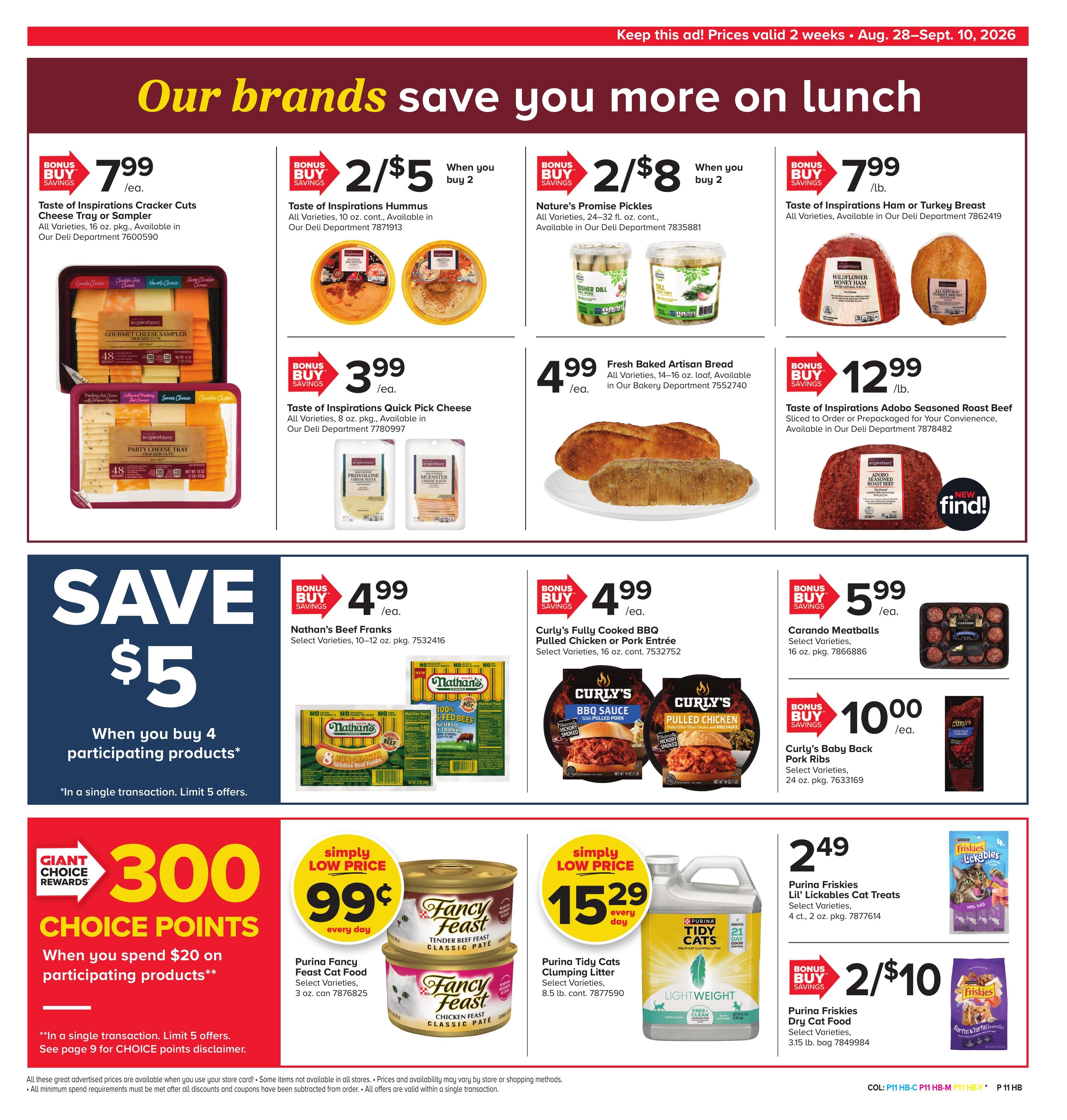 Giant Food Stores (Williamsport Area, PA) Weekly Ad August 28 - September 10, 2026