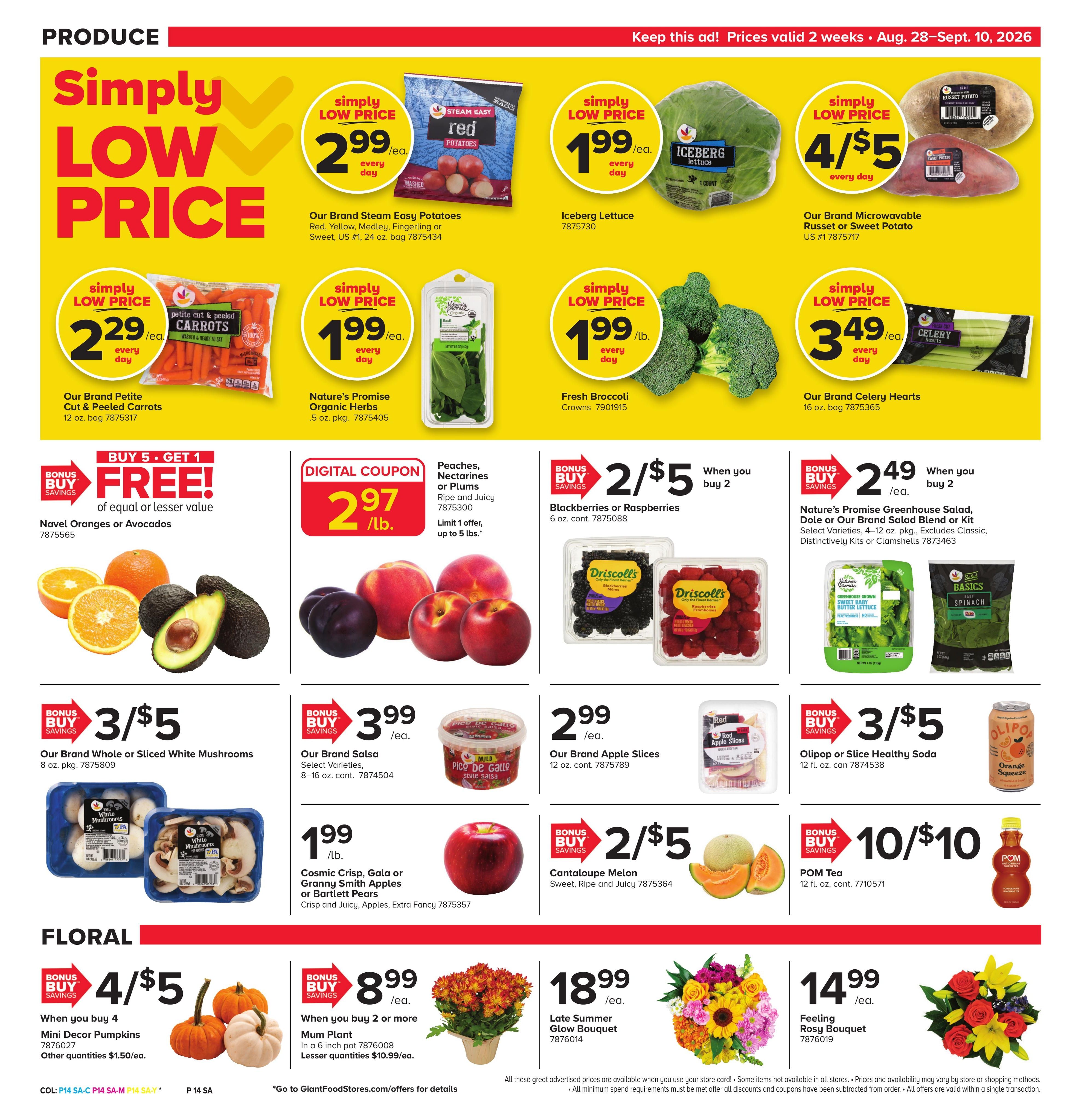 Giant Food Stores (Williamsport Area, PA) Weekly Ad August 28 - September 10, 2026
