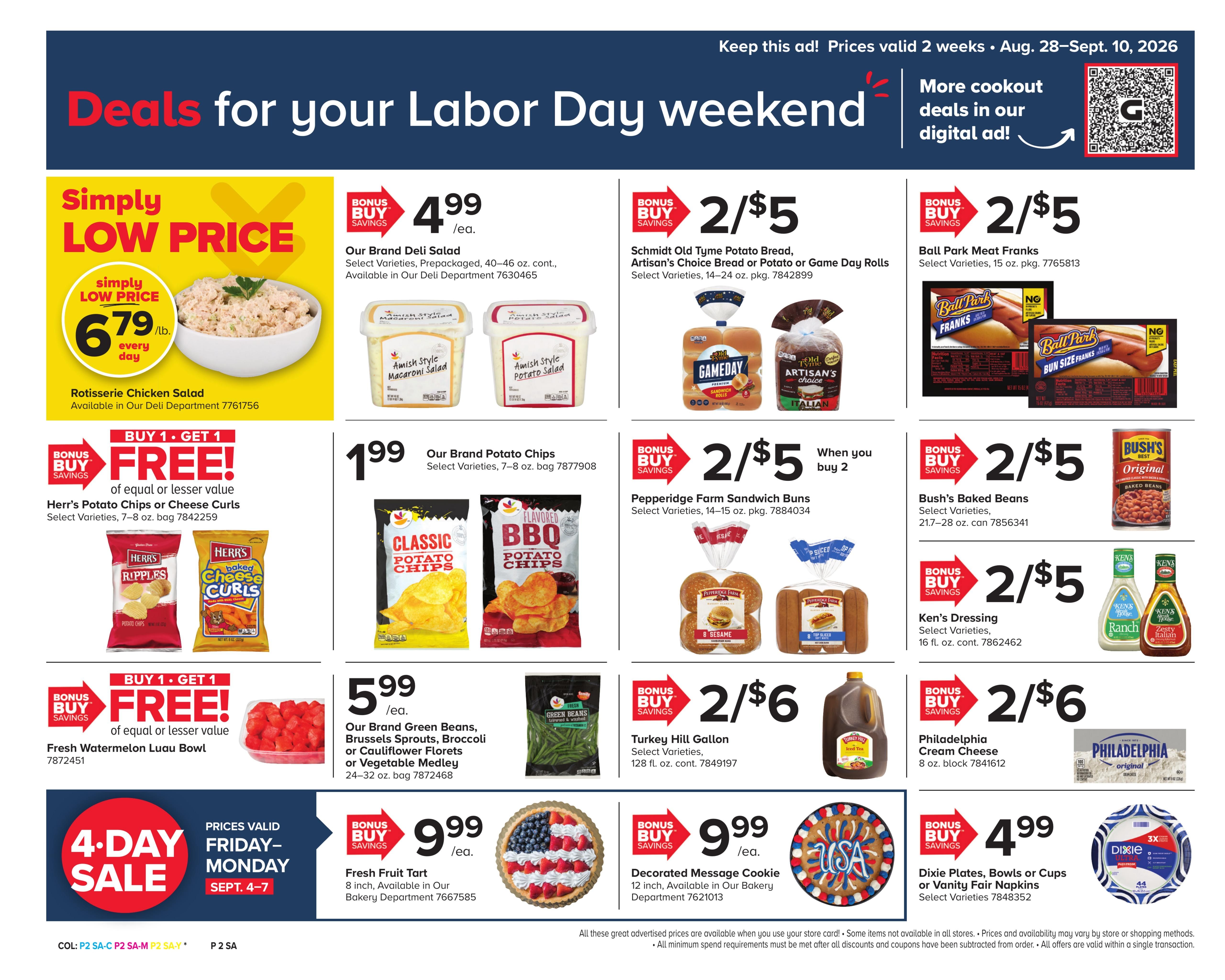 Giant Food Stores (Williamsport Area, PA) Weekly Ad August 28 - September 10, 2026