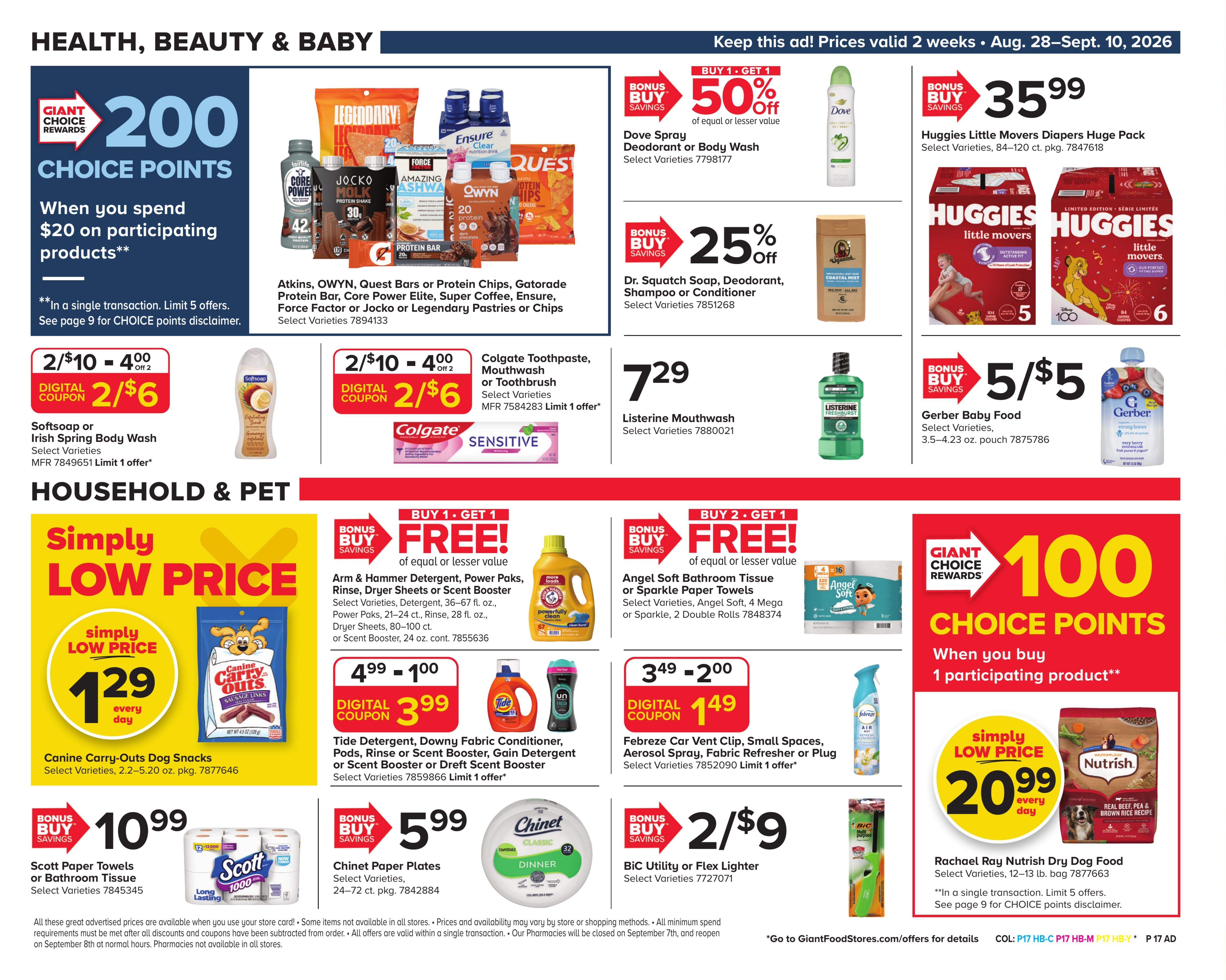Giant Food Stores (Williamsport Area, PA) Weekly Ad August 28 - September 10, 2026