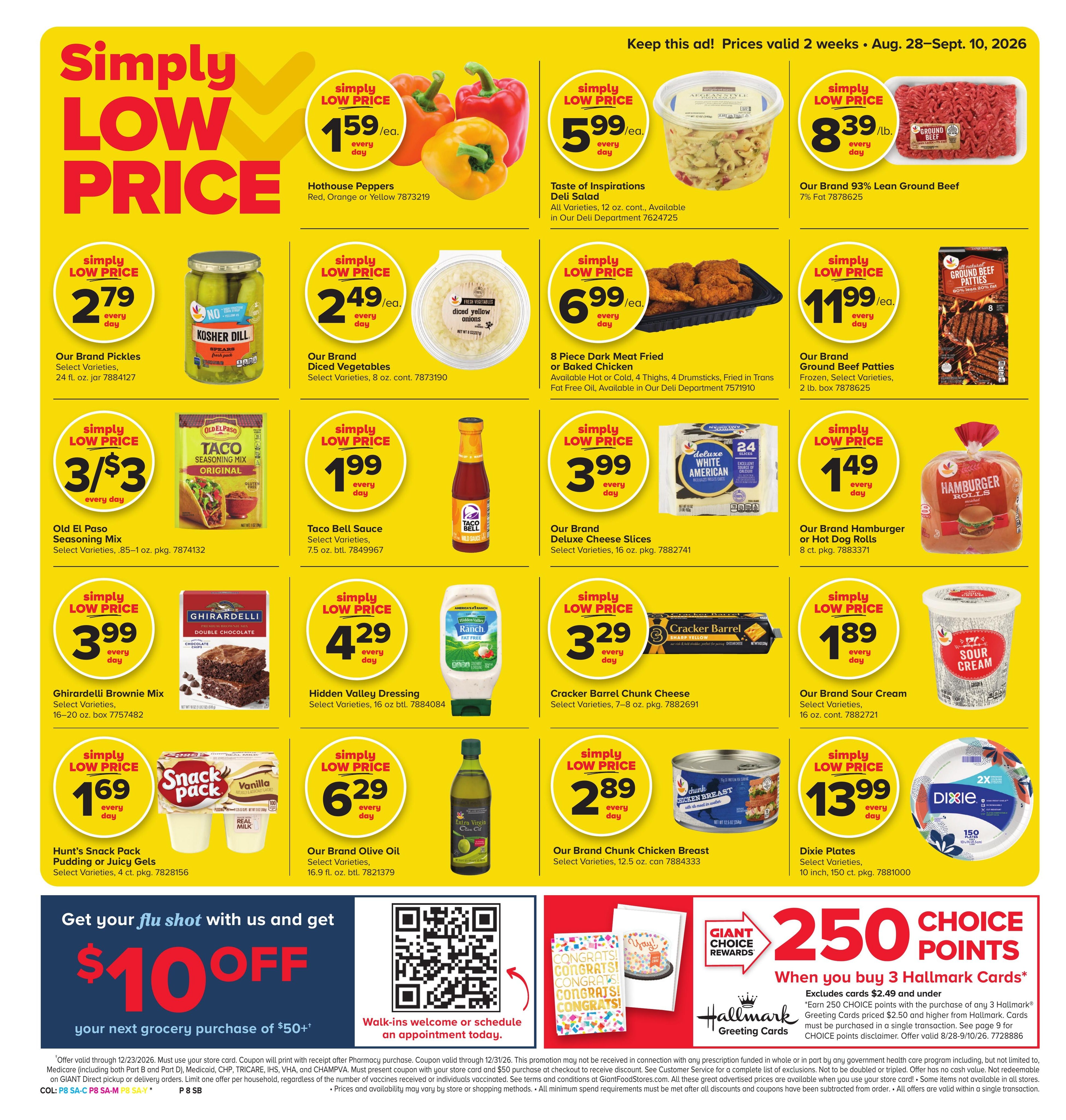 Giant Food Stores (Williamsport Area, PA) Weekly Ad August 28 - September 10, 2026