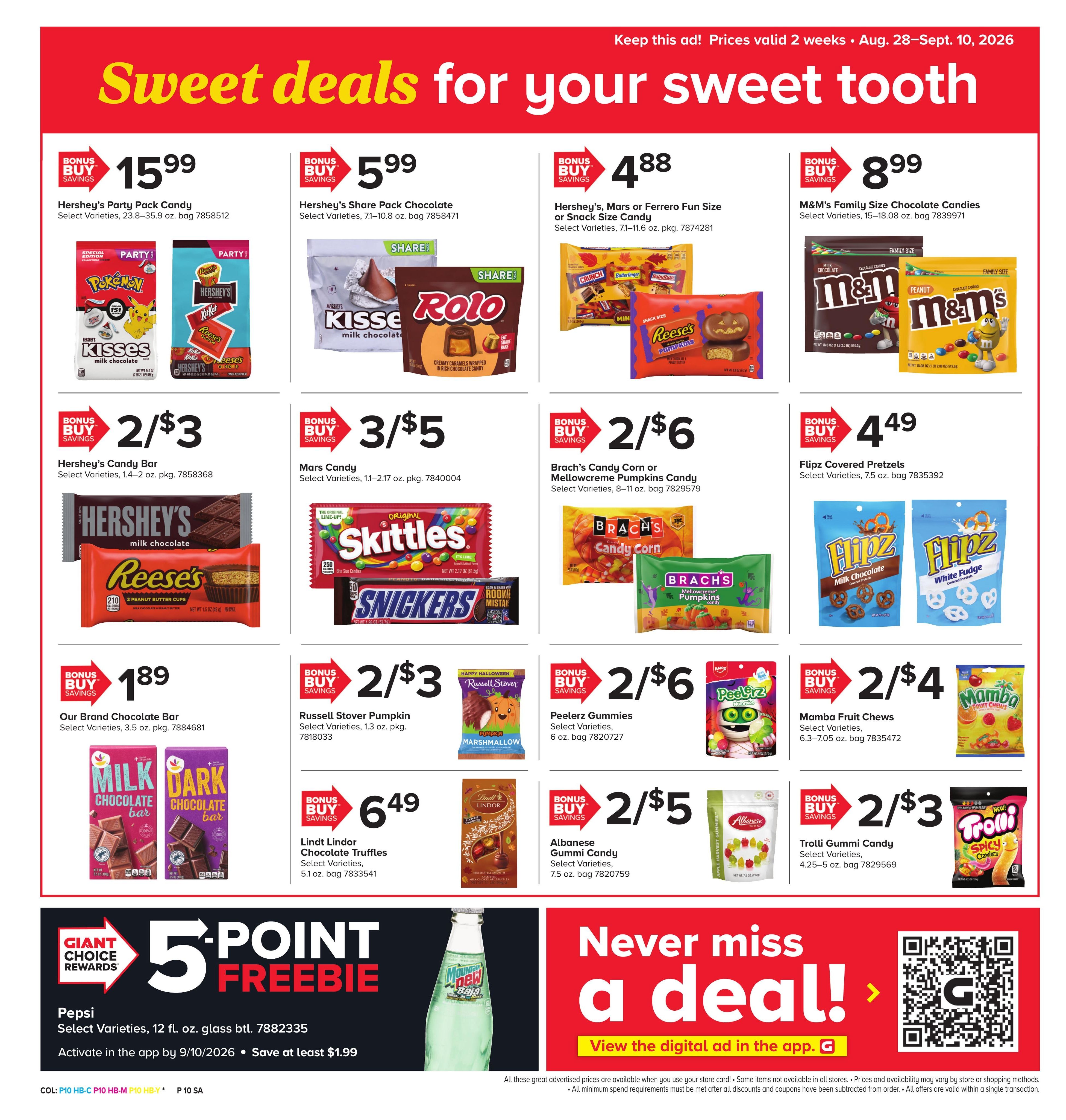 Giant Food Stores (Williamsport Area, PA) Weekly Ad August 28 - September 10, 2026
