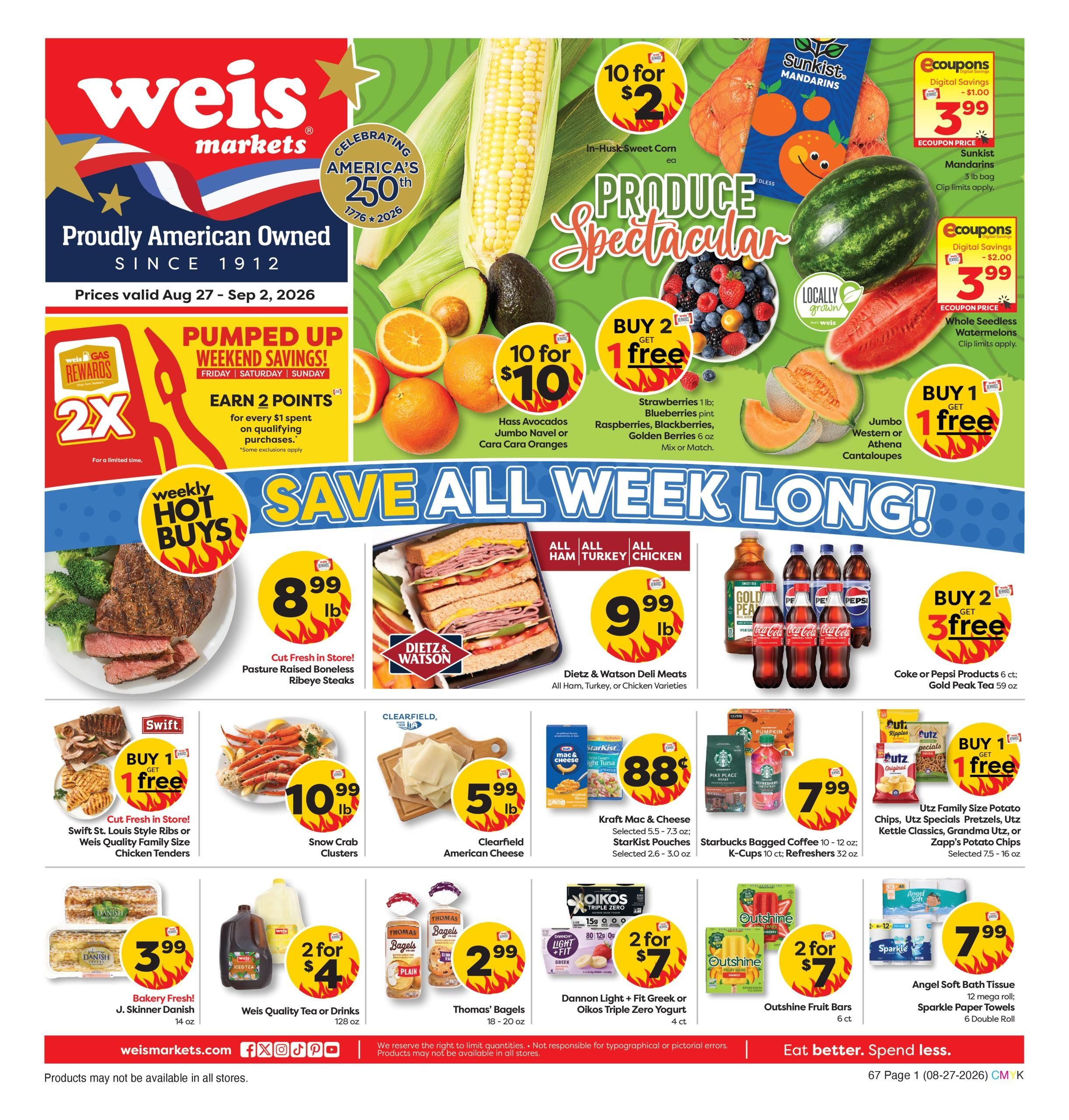 Weis Markets (Washington Area, DC) Weekly Ad August 27 - September 2, 2026