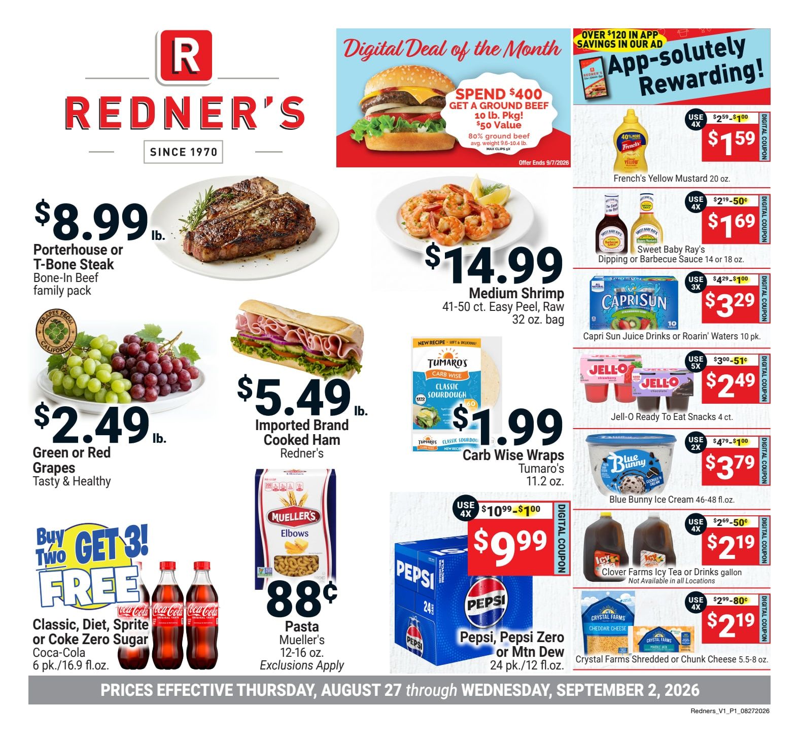 Redner's Markets (Nesquehoning, PA) Weekly Ad August 27 - September 2, 2026